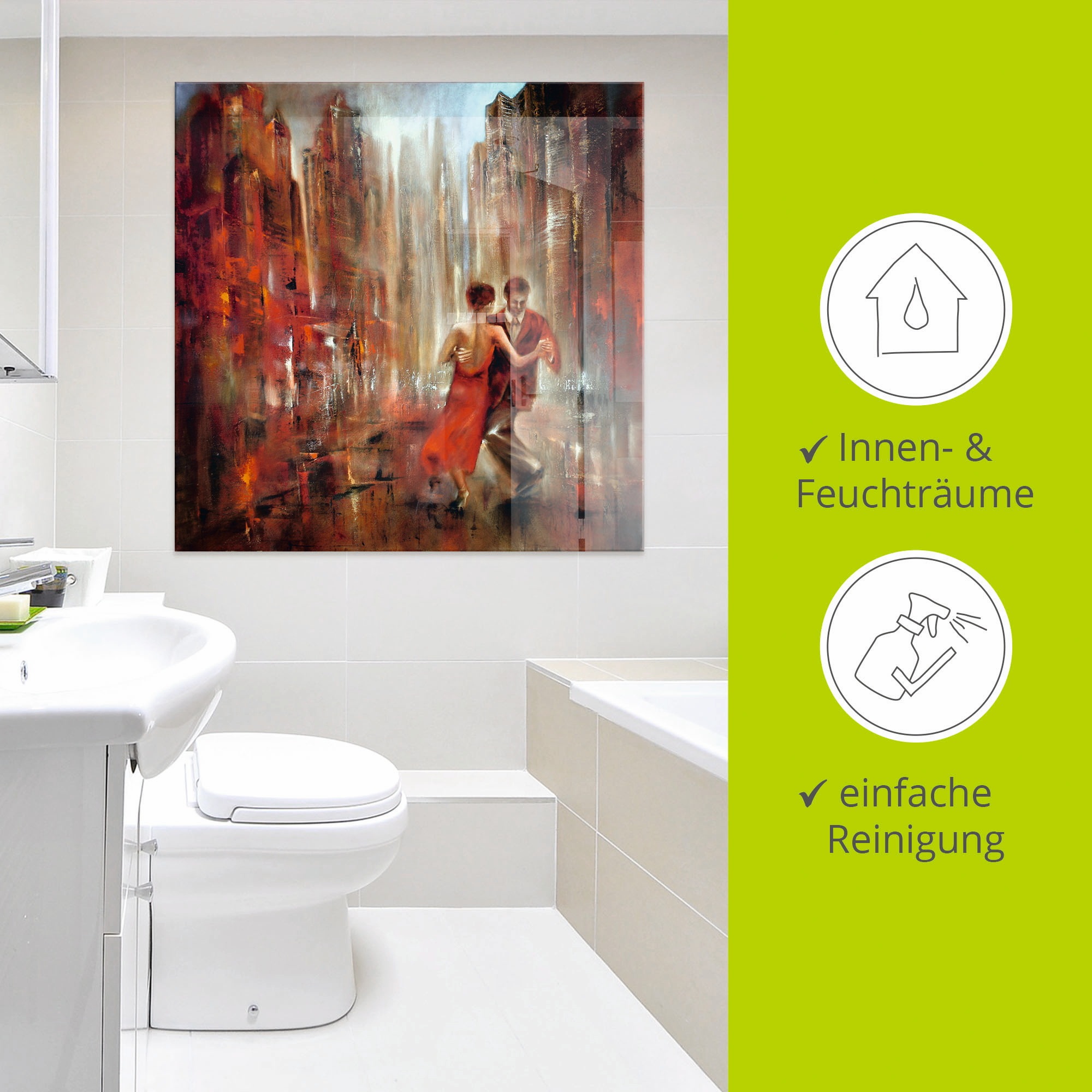 Artland Glasbild »Tango Abstrakt«, Sport, (1 St.), in verschiedenen Größen
