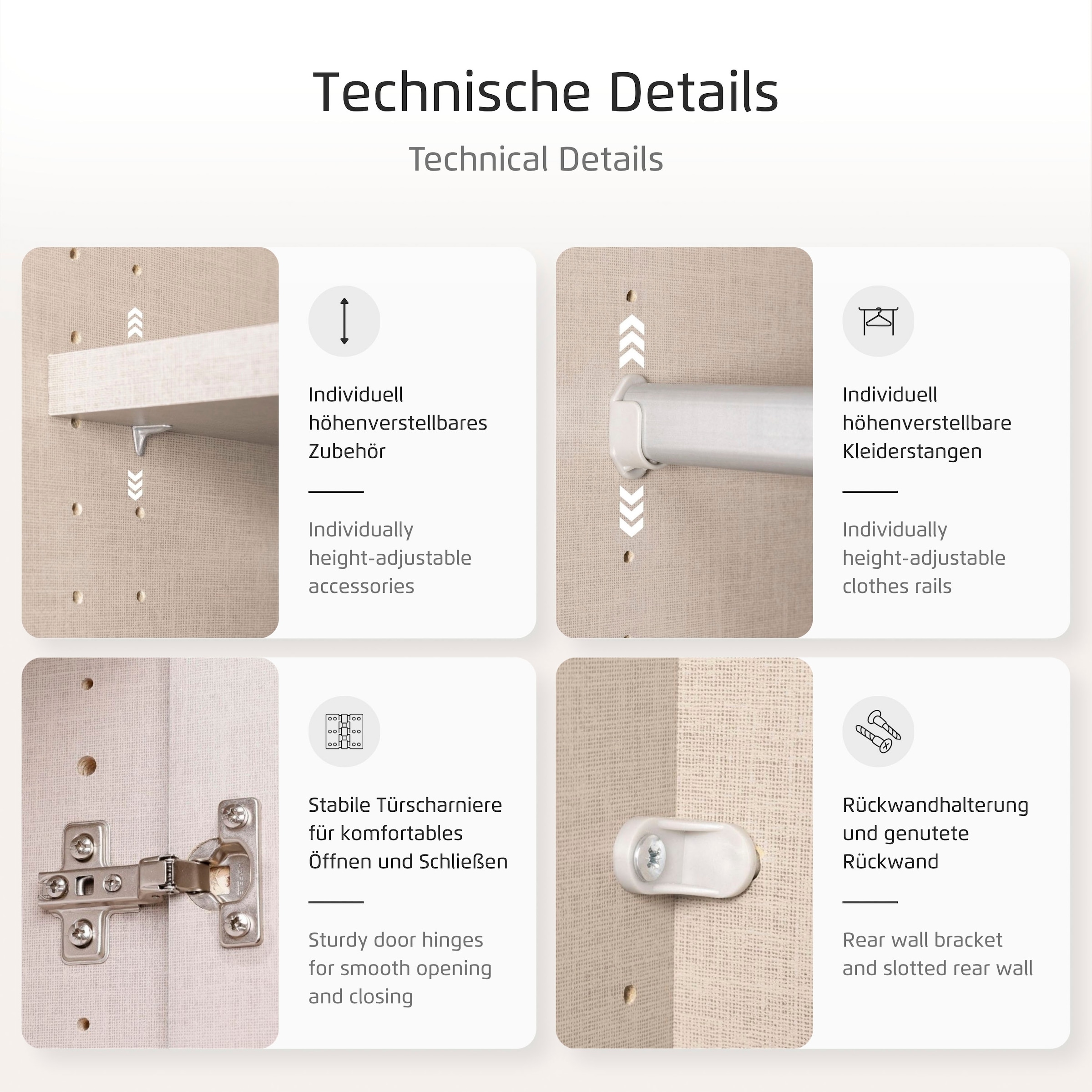OTTO home Kleiderschrank »Mehrzweckschrank Aktenschrank Möbel Mietswohnung Garderobe AGORDO« durchdachte Innenausstattung kleine und große Räume MADE IN GERMANY