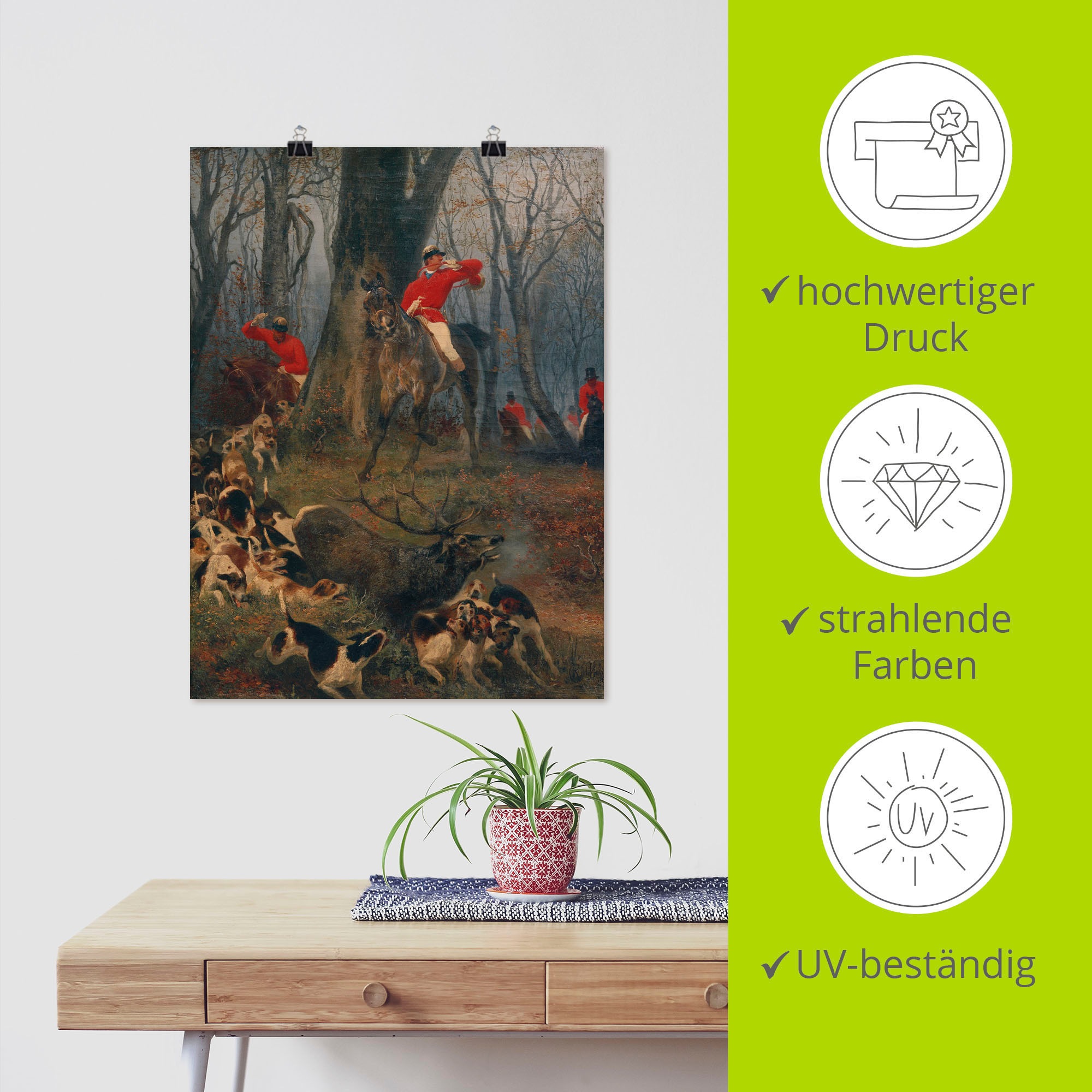 Artland Wandbild »Parforcejagd«, Reitbilder, (1 St.), als Alubild, Leinwandbild, Wandaufkleber oder Poster in versch. Größen