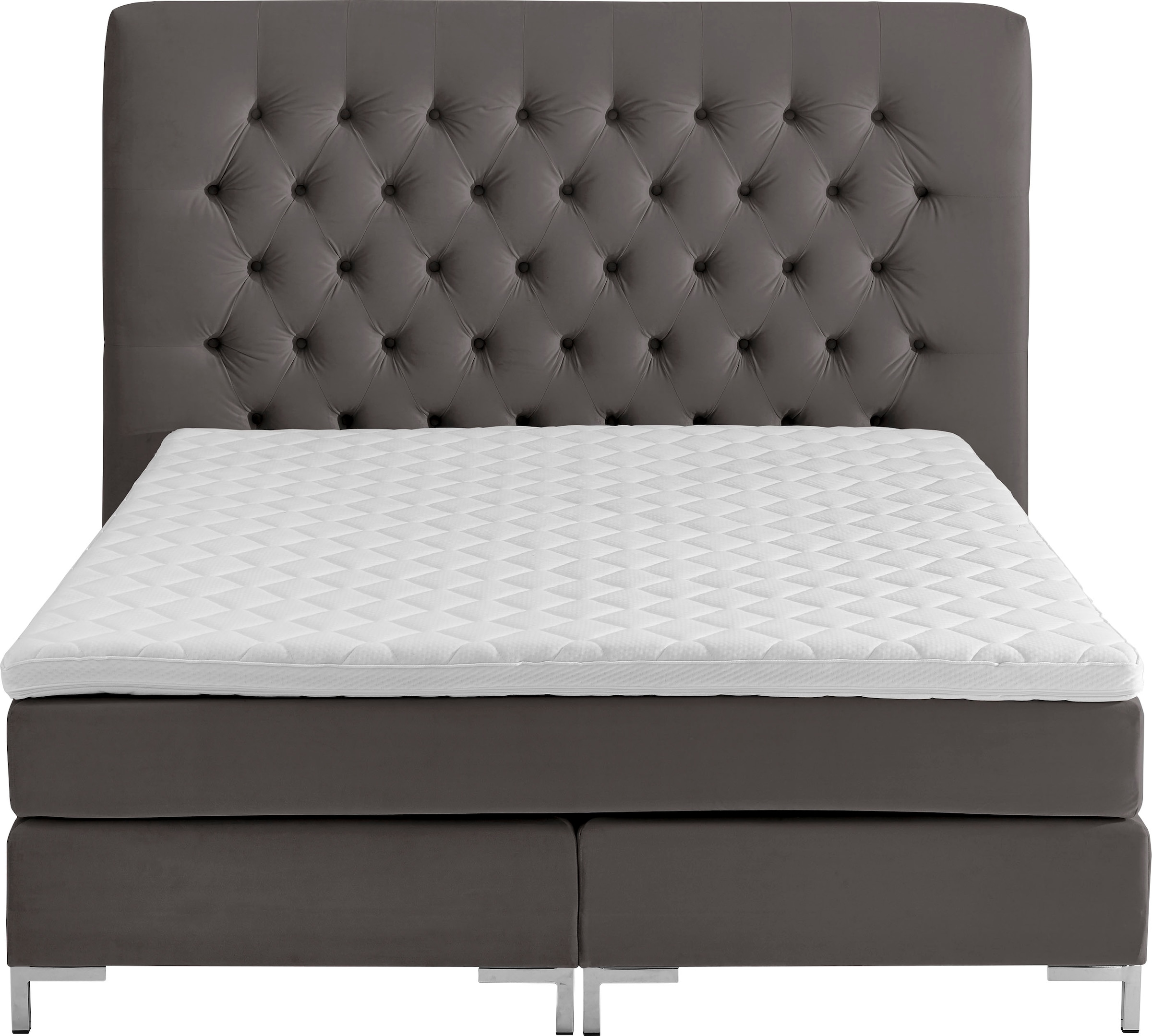 ATLANTIC home collection Boxspringbett »Ronja«, mit Topper und extra hohem Kopfteil