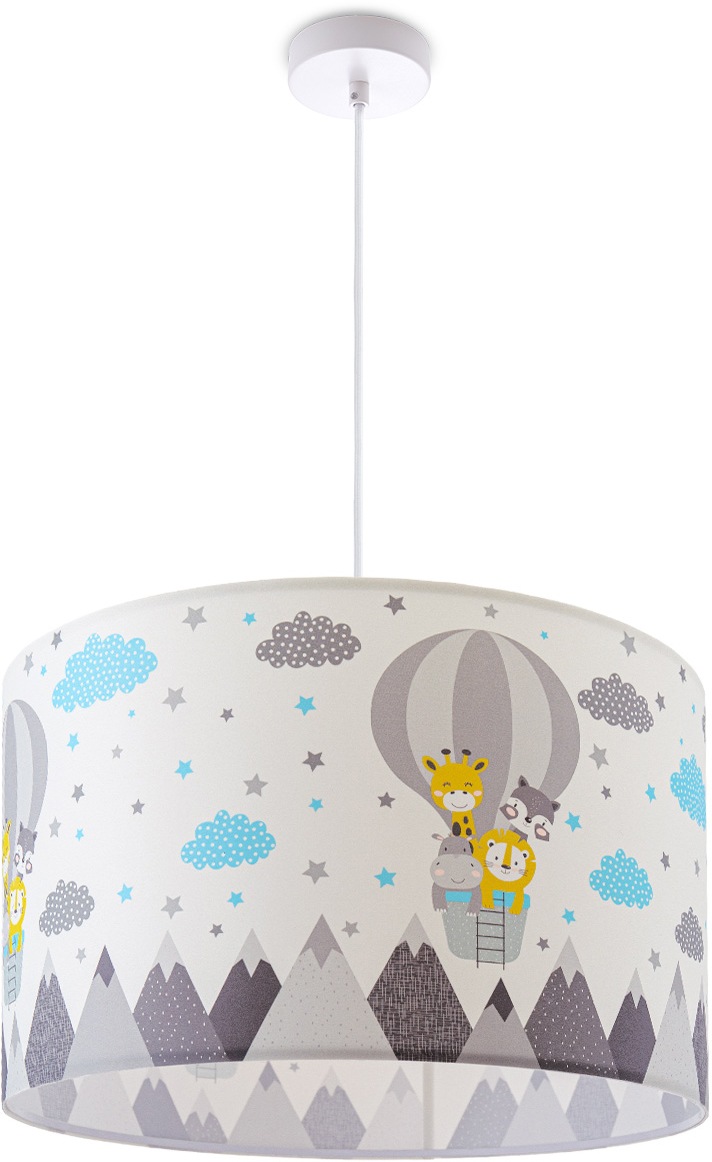 Paco Home Pendelleuchte Garantie 1 »Cosmo Wolken E27 3 XXL Lampe flammig-flammig, online kaufen Zoo | Tiere mit Deckenlampe Heißluftballon 343«, Kinderzimmer Jahren
