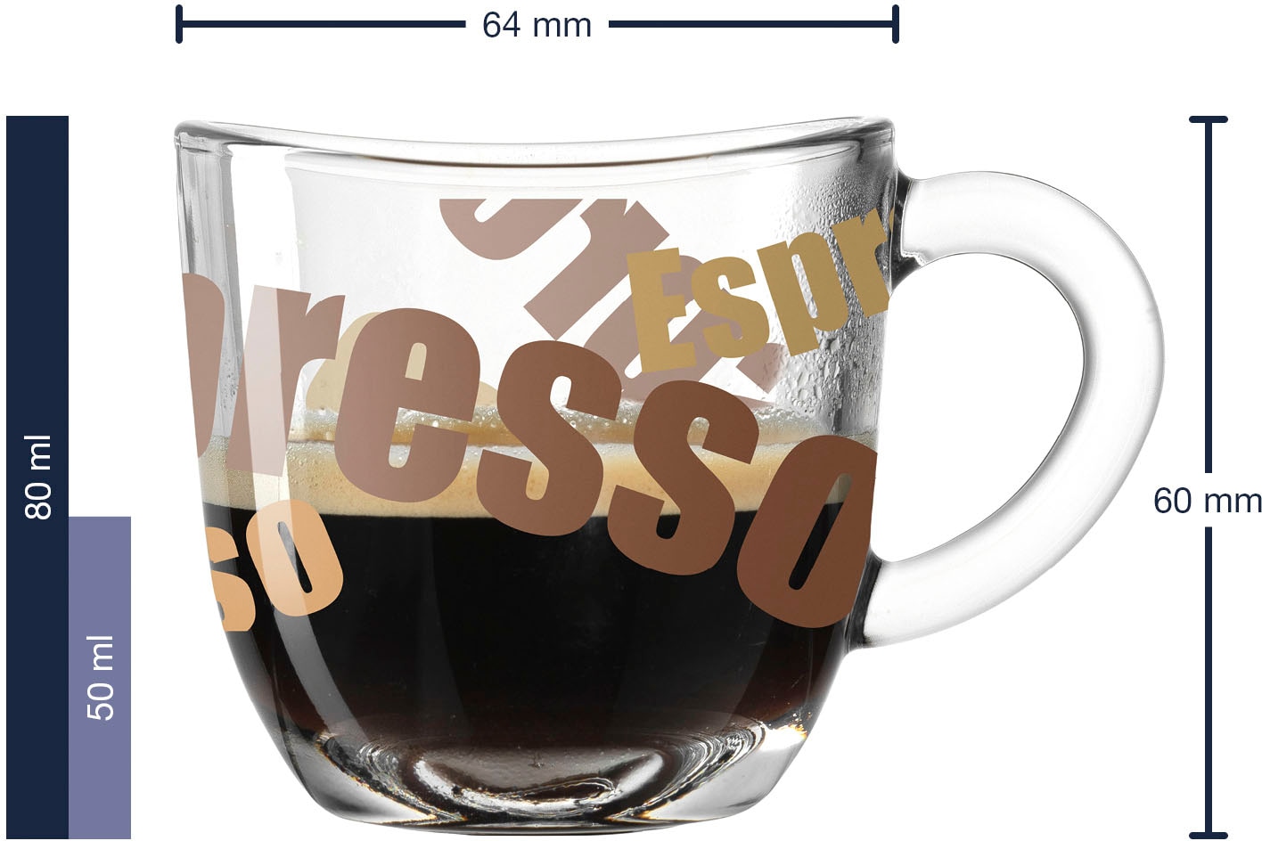 LEONARDO Espressotasse »NAPOLI«, (Set, 6 tlg.), 80 ml, 6-teilig