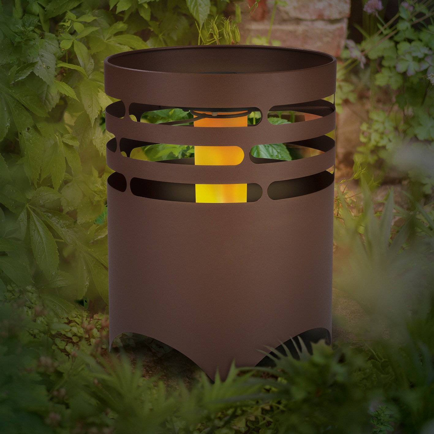 MAXXMEE LED Gartenleuchte 3 »Solar-Feuerstelle«, online kaufen Rost-Optik Jahren XXL MAXXMEE, mit Garantie Flammeneffekt, 