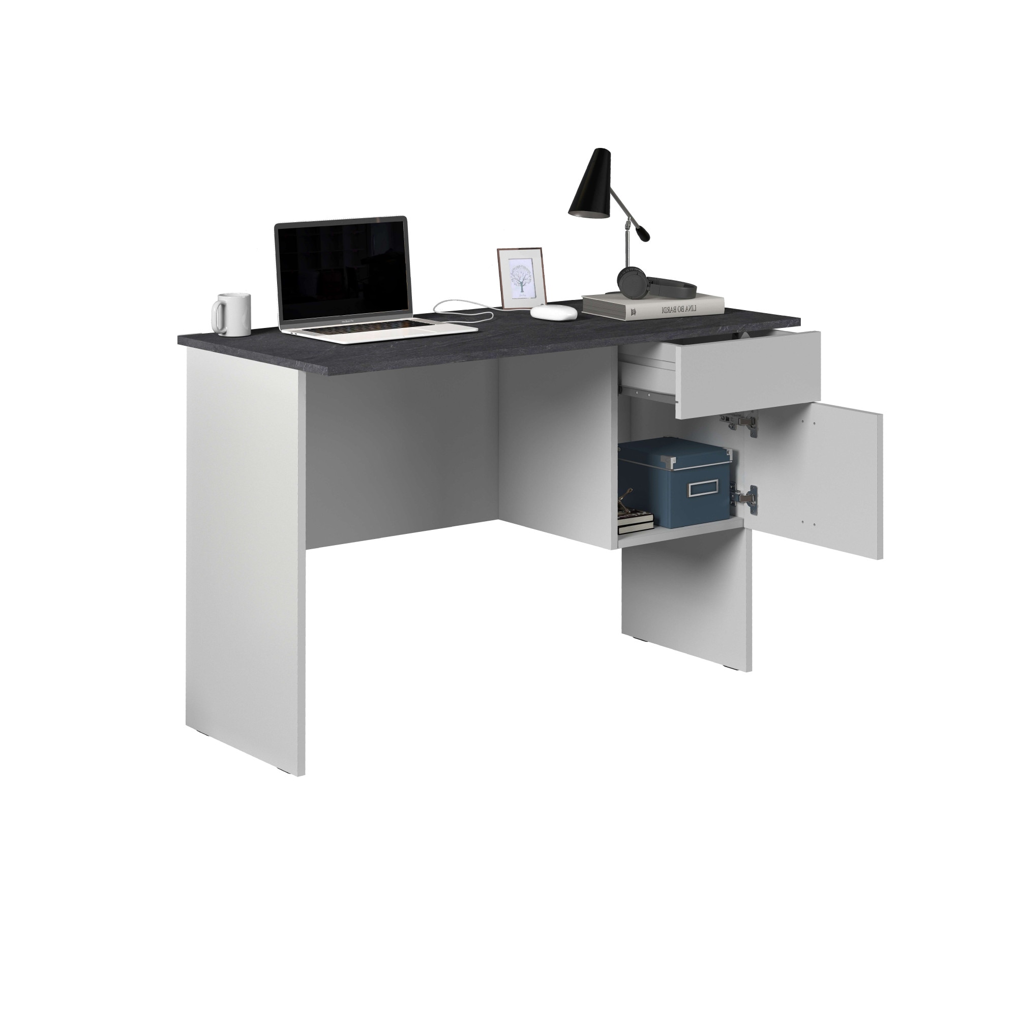 INOSIGN Schreibtisch »Sunrise, kleiner Computertisch, Bürotisch«, mit 1 Tür & 1 Schublade, Tischplatte Breite 110 cm, Made in Italy