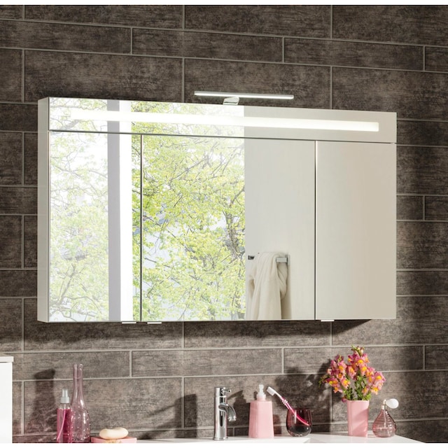 FACKELMANN Spiegelschrank »CL 120 - weiß«, Badmöbel Breite 120 cm, 3 Türen, doppelseitig  verspiegelt online kaufen | mit 3 Jahren XXL Garantie