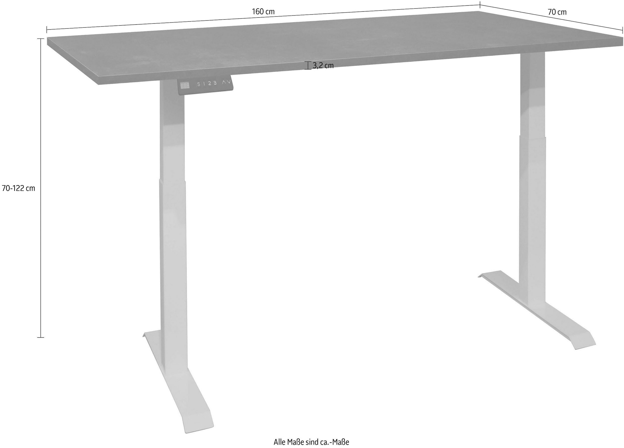 Mäusbacher Schreibtisch »Big System Office«, Breite 160 cm, elektrisch höhenverstellbar