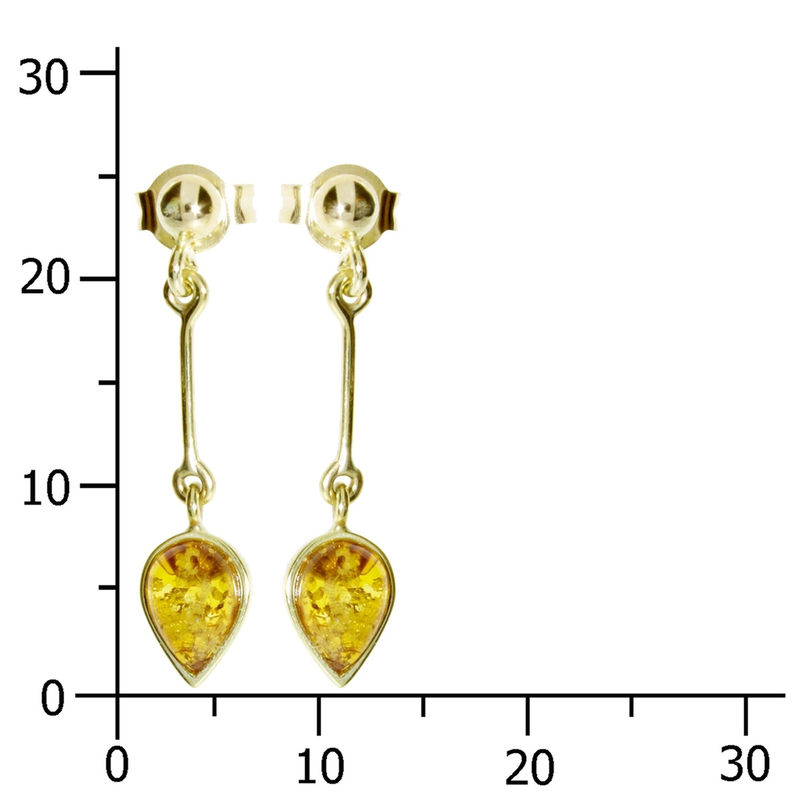 OSTSEE-SCHMUCK Paar Ohrhänger »- Classic 7 x 5 mm - Gold 333/000 - Bernstein«