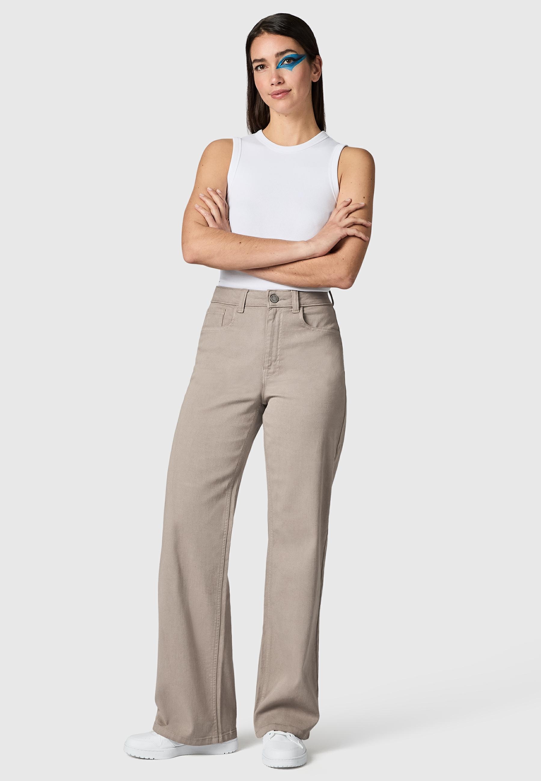 PEAK TIME Chinohose »Chinohose Cyrele«  Lange Wide-Leg-Hose mit Bio-Baumwolle