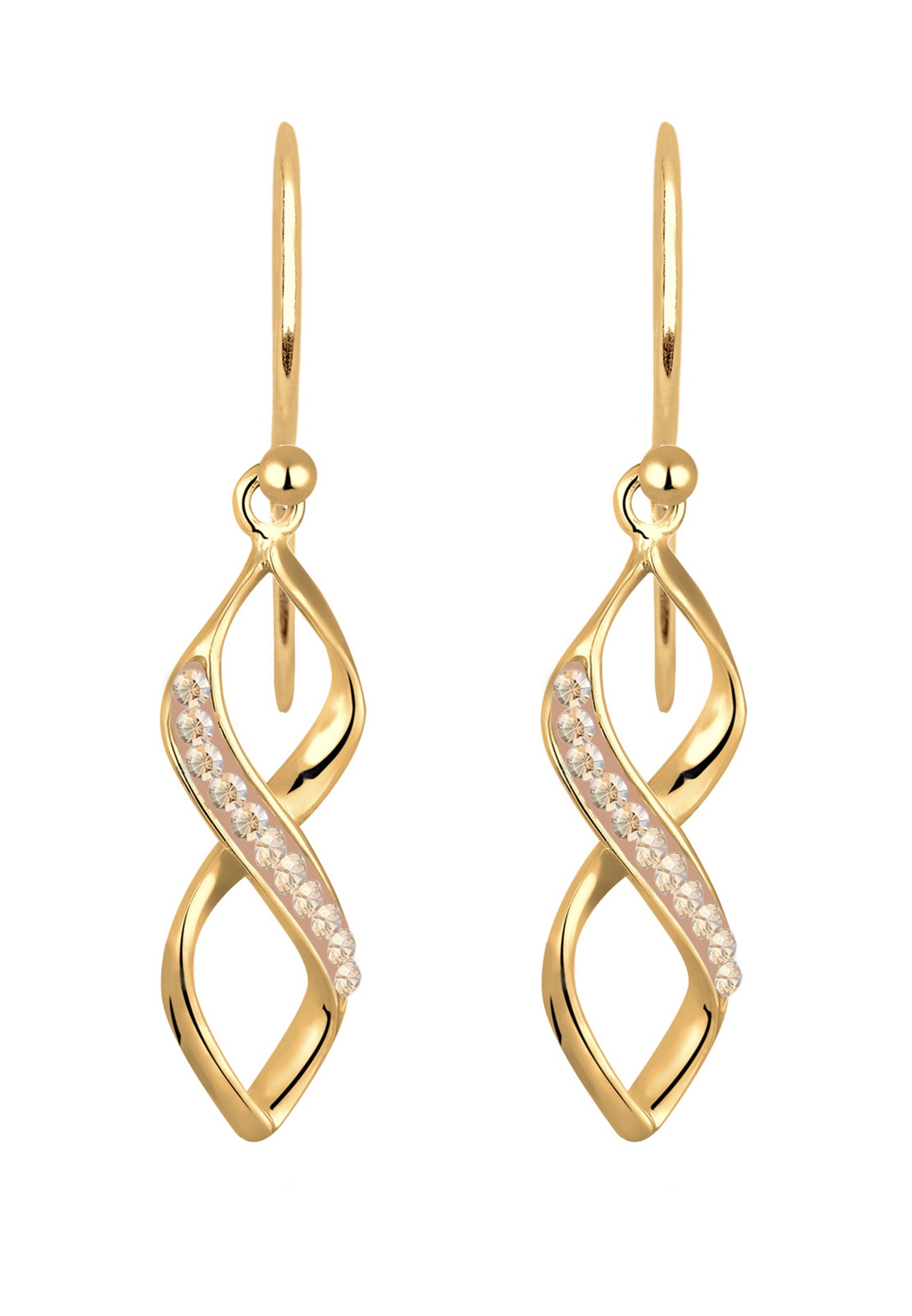 Elli Paar Ohrhänger »Ohrringe Infinity Kristalle Spirale Silber«