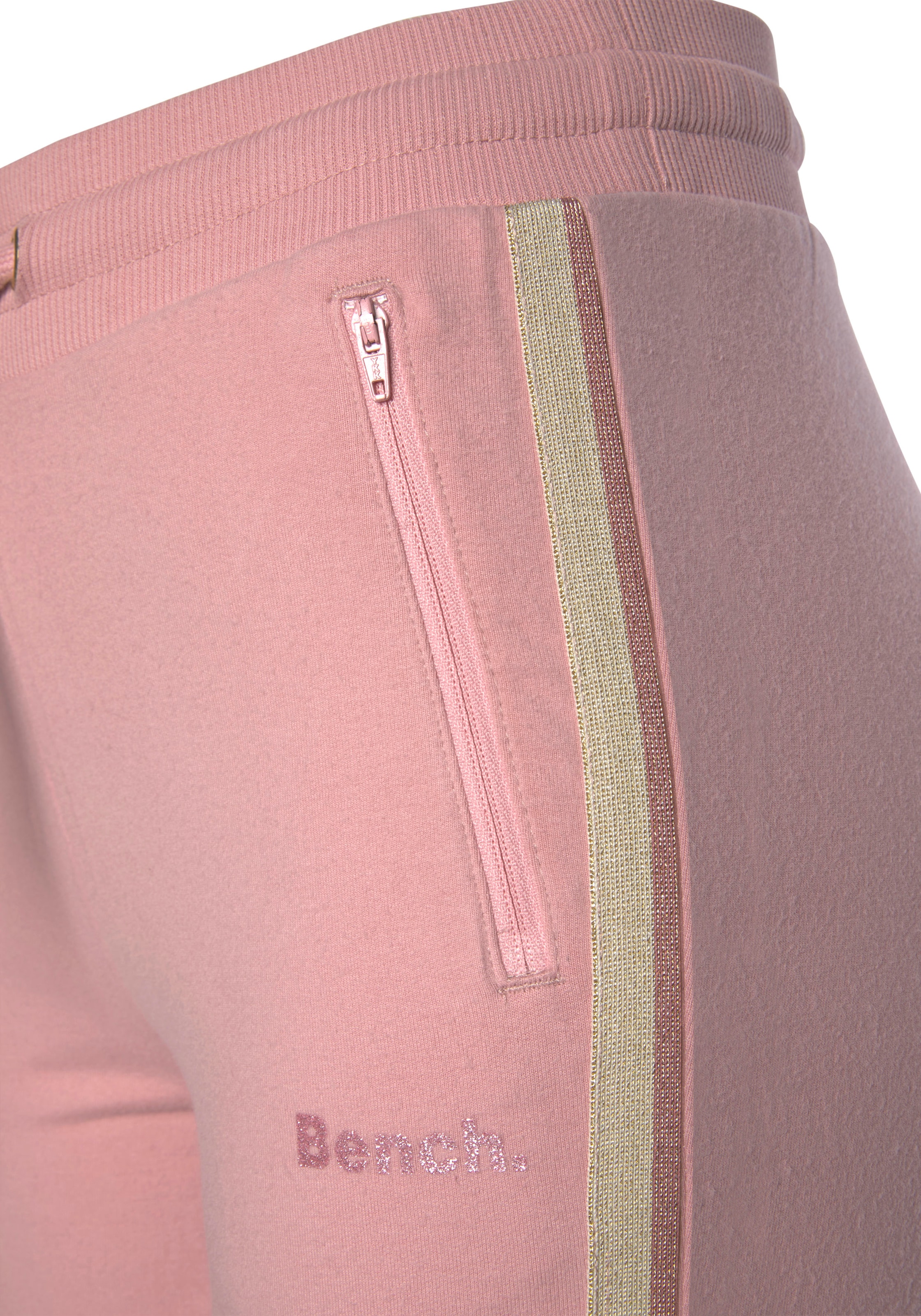 Bench. Loungewear Relaxhose, mit Glitzer Seitenstreifen, Loungeanzug