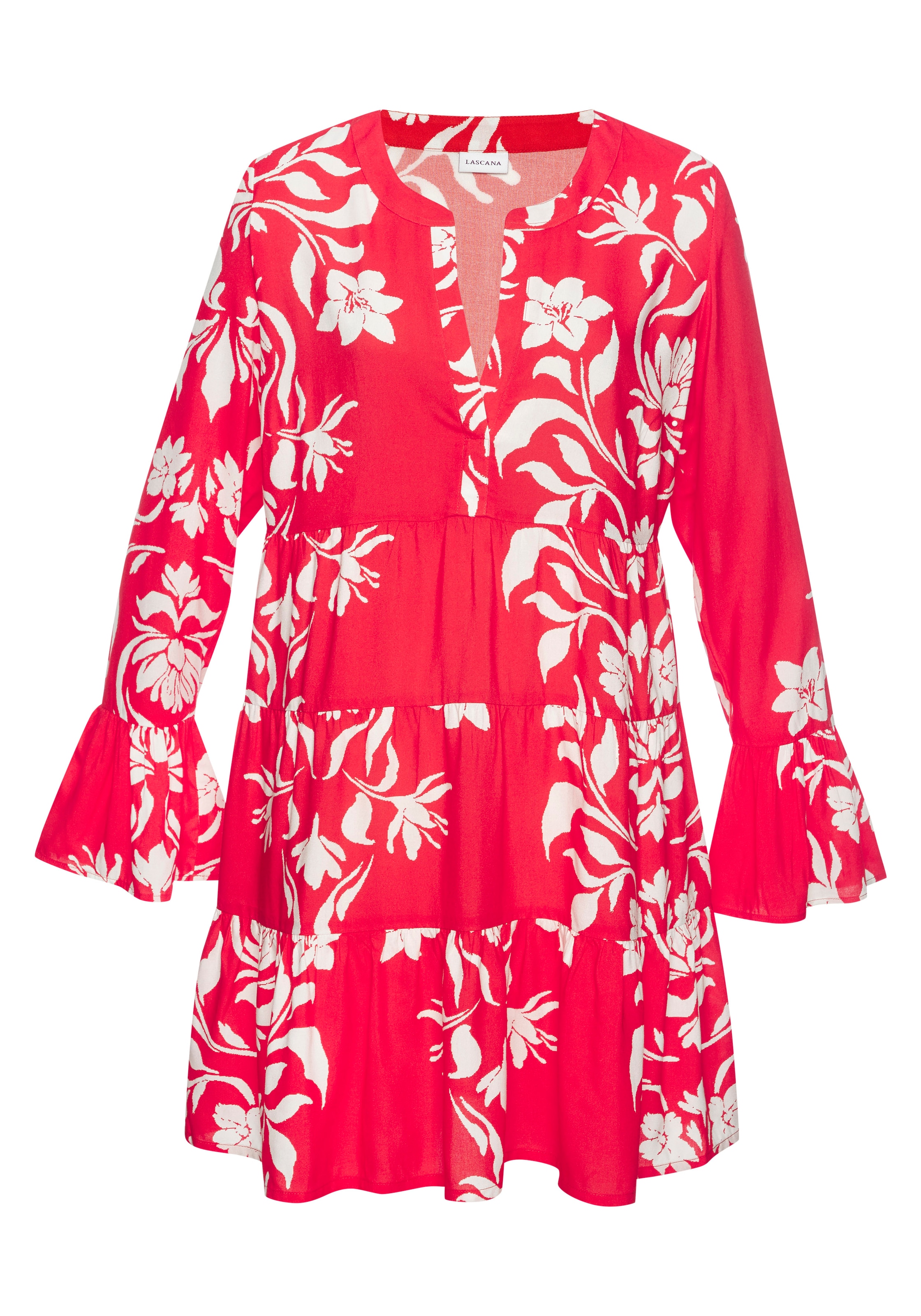 LASCANA Strandkleid mit Alloverdruck, Tunika, Blusenkleid, Strandmode