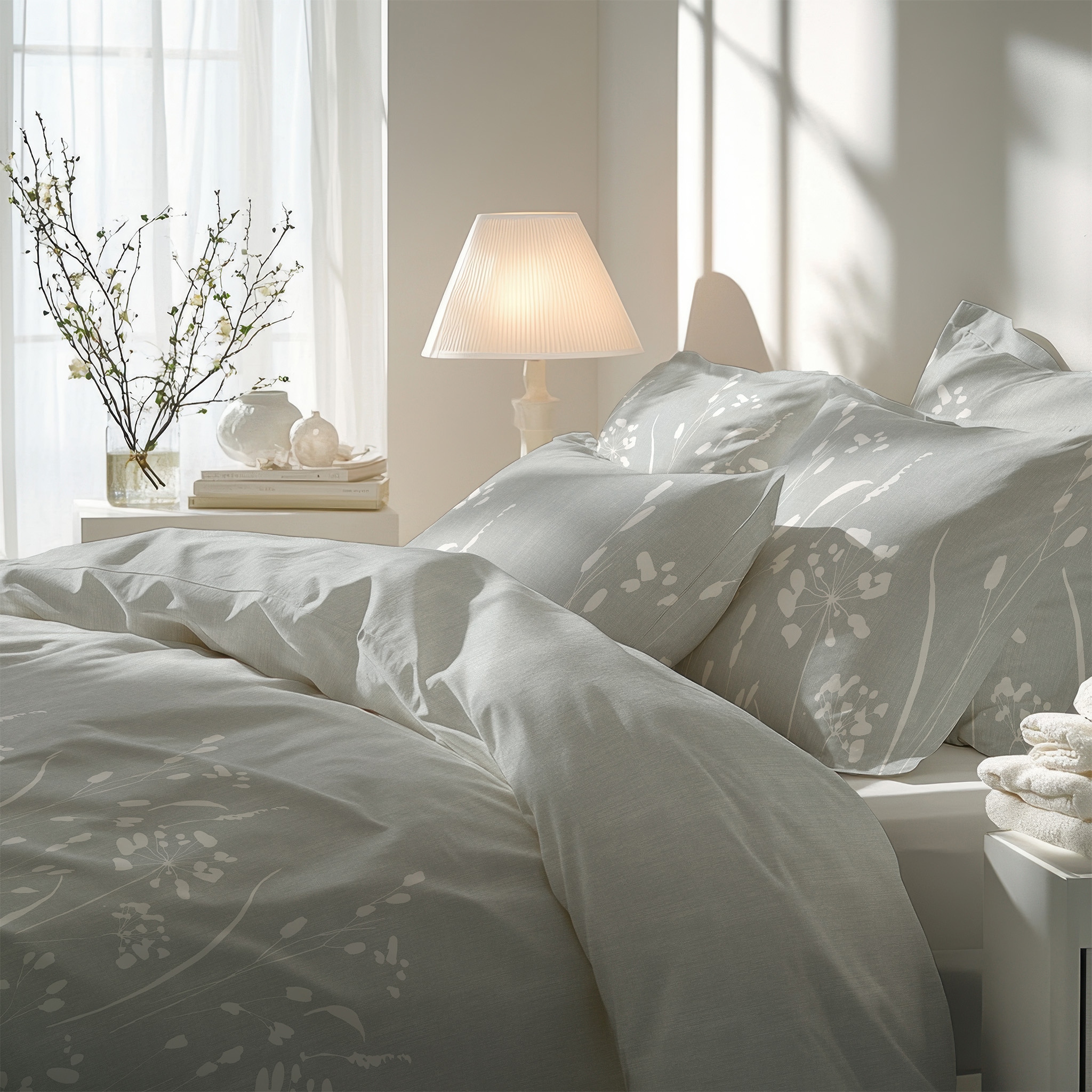 Florella Bettwäsche »Bree silber Edel-Satin,  100% Baumwolle«