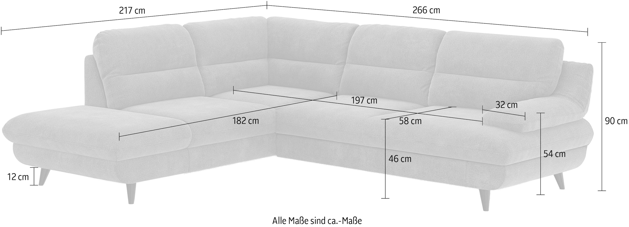 COTTA Ecksofa »Pike L-Form« Zeitloses Design