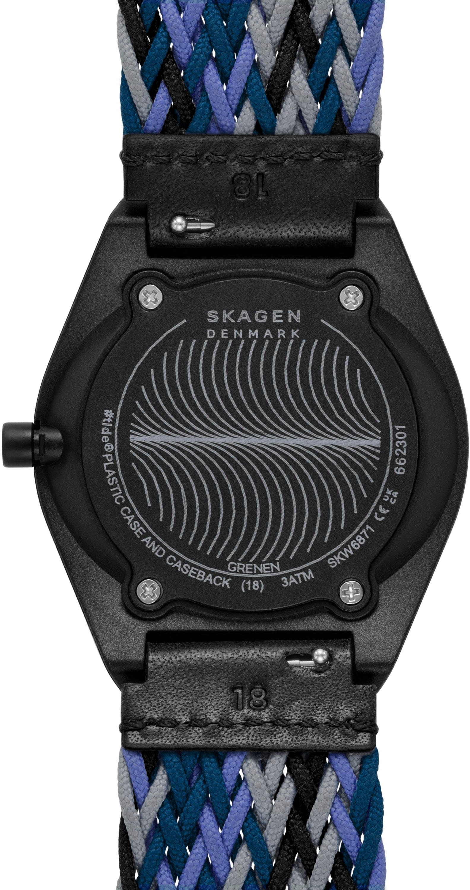 Skagen Solaruhr »GRENEN SAMSØ SERIES, SKW6871«, Armbanduhr, Herrenuhr, Damenuhr, analog, Textilarmband