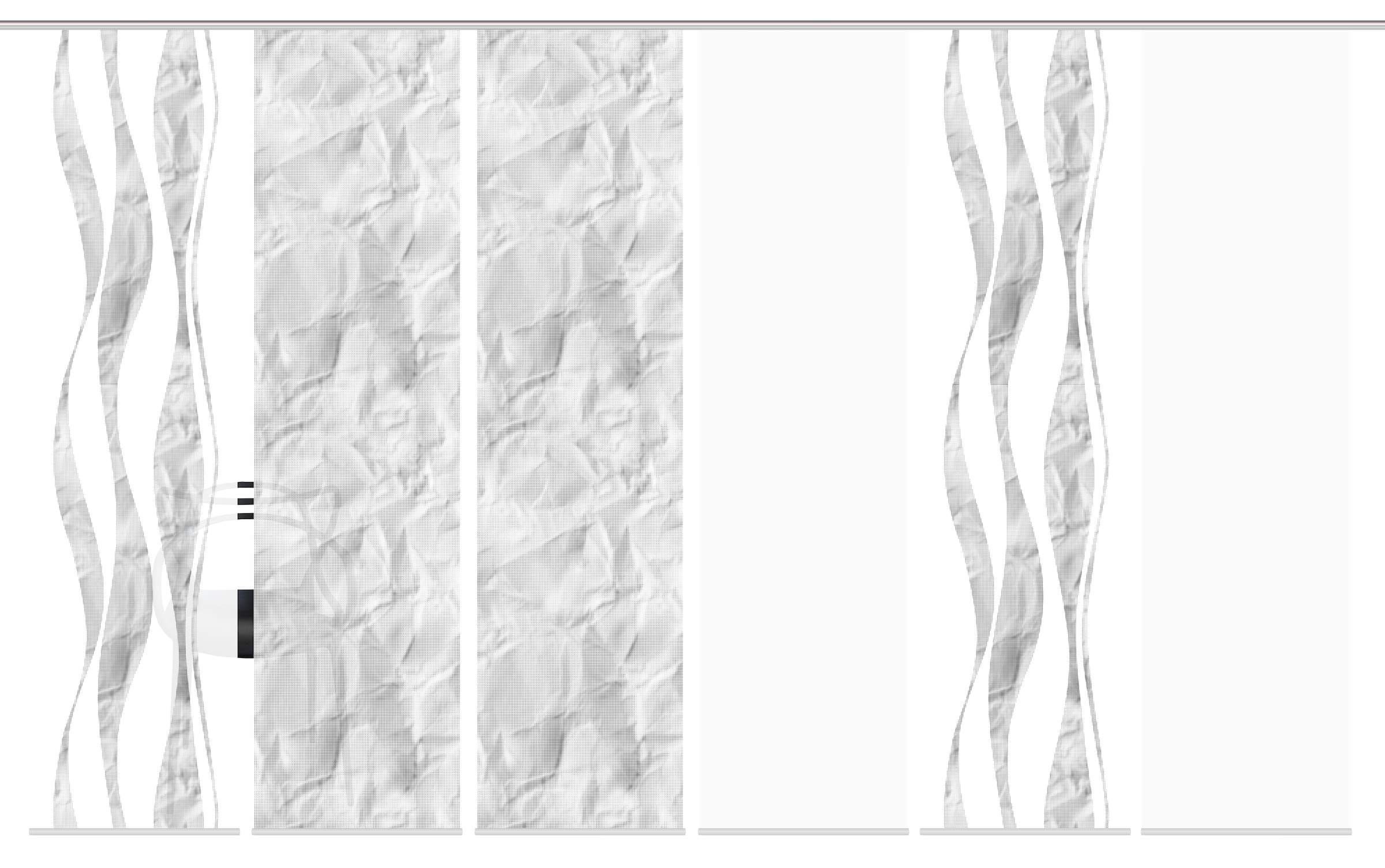 HOME WOHNIDEEN Schiebegardine »SOEREN« Paneelwagen 6 Stk. tlg. SCHIEBEVORHANGSET,SEIDENOPTIK,DIGIDRUCK