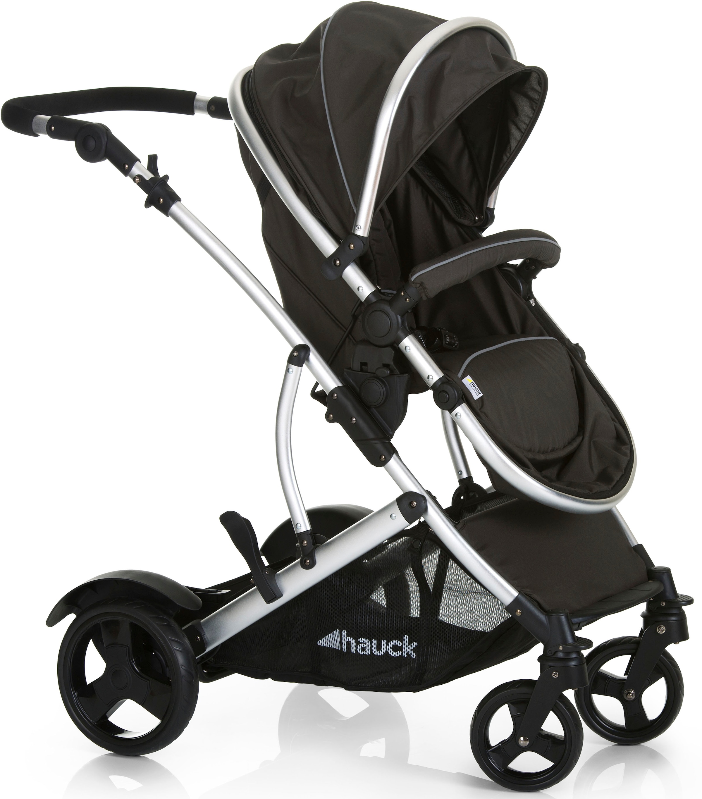 Hauck Geschwisterwagen »Duett 2 black«, 15 kg, mit Regenschutz, Kinderwagen