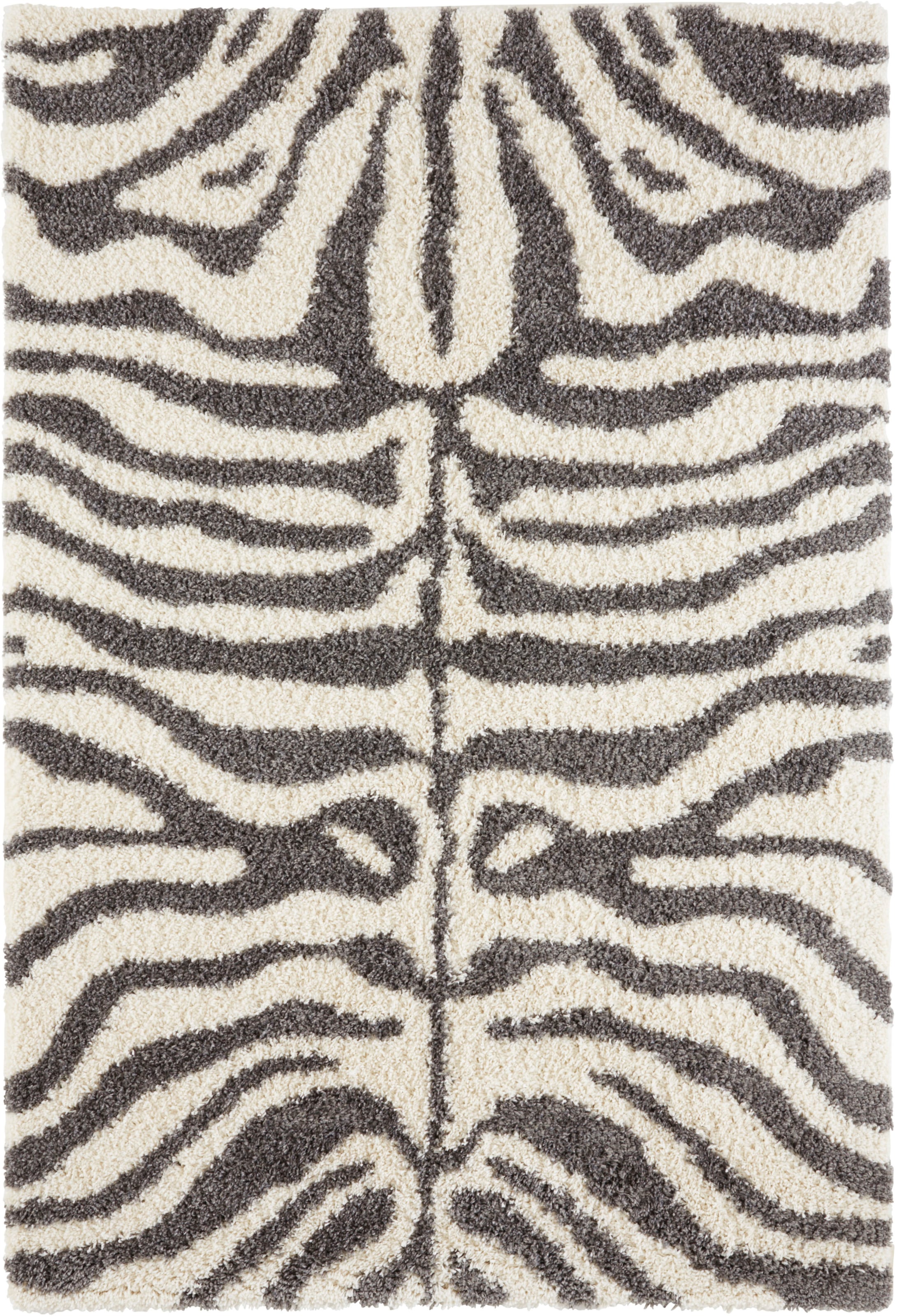 my home Hochflor-Teppich »Maisie«, rechteckig, 35 mm Höhe, Tier-Motiv, Zebra-Design, Schlafzimmer, Robust, Pflegeleicht