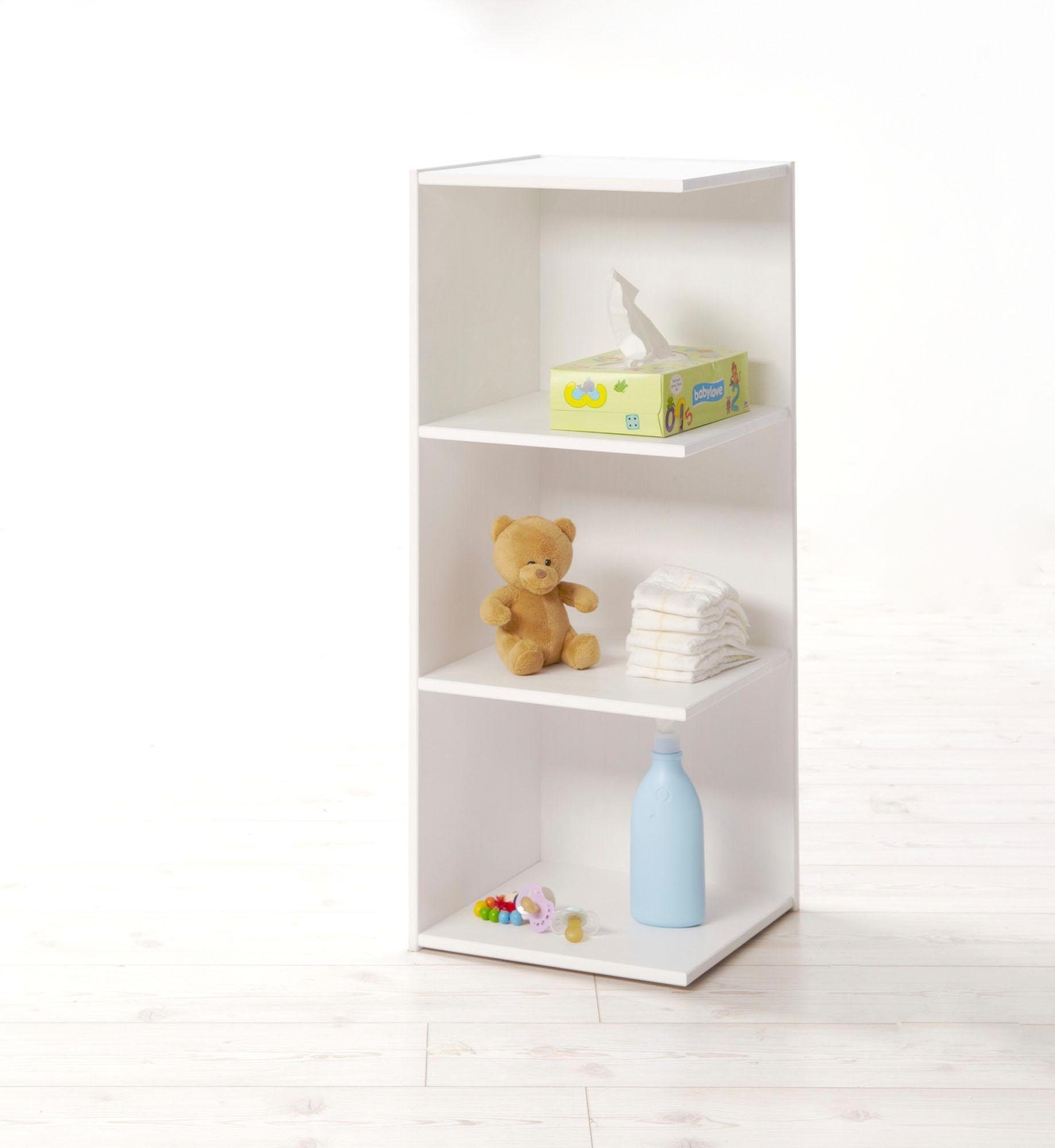 Ticaa Babyzimmer-Komplettset »Adam«, (Set, 5 St., Bett + Wickelkommode + Schrank + Unterstellregal + Standregal)