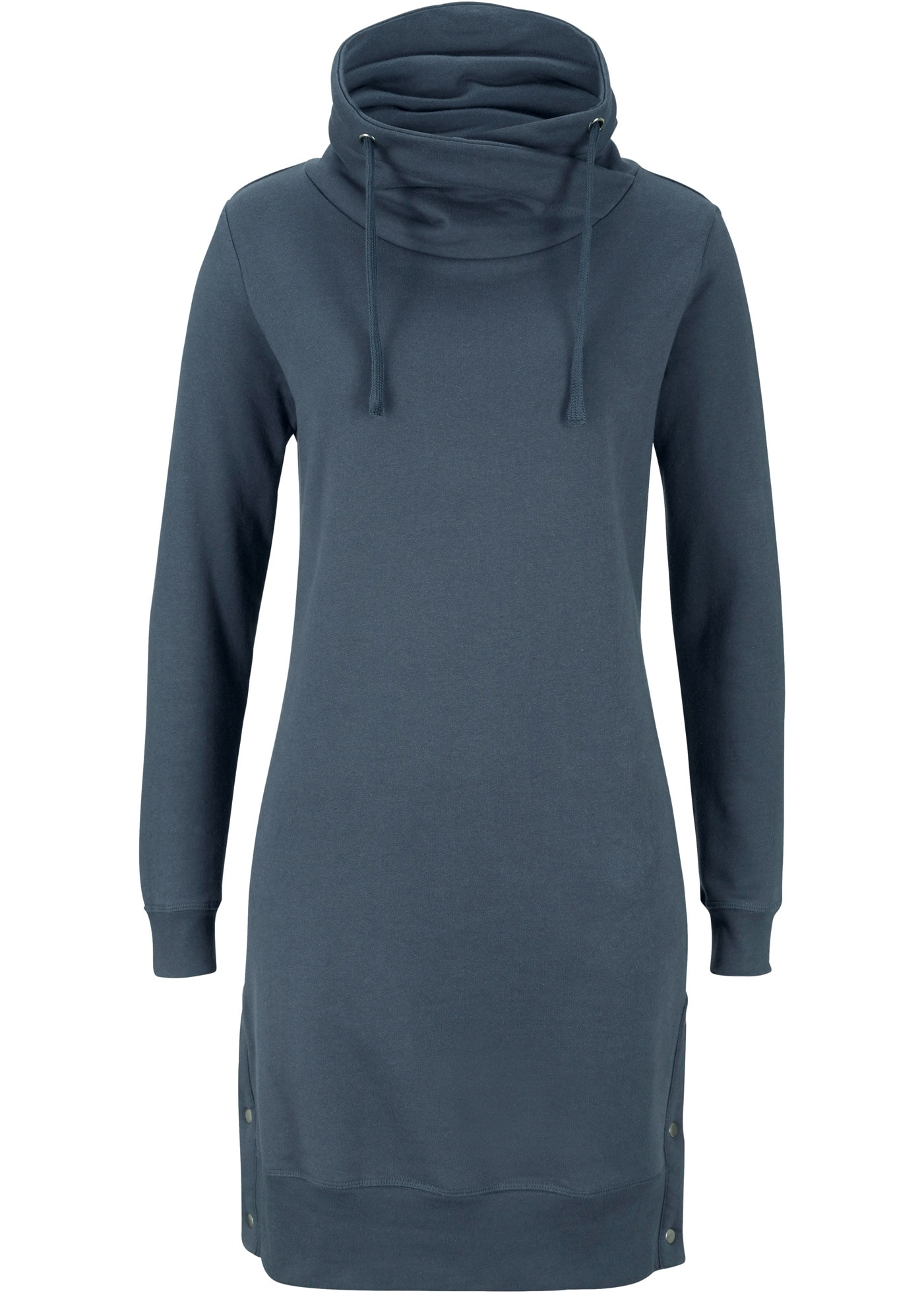 bonprix Sweatkleid »Sweatkleid aus reiner Baumwolle« aus Baumwolle, bequeme Passform, mit Tunnelzug, hoher Stehkragen