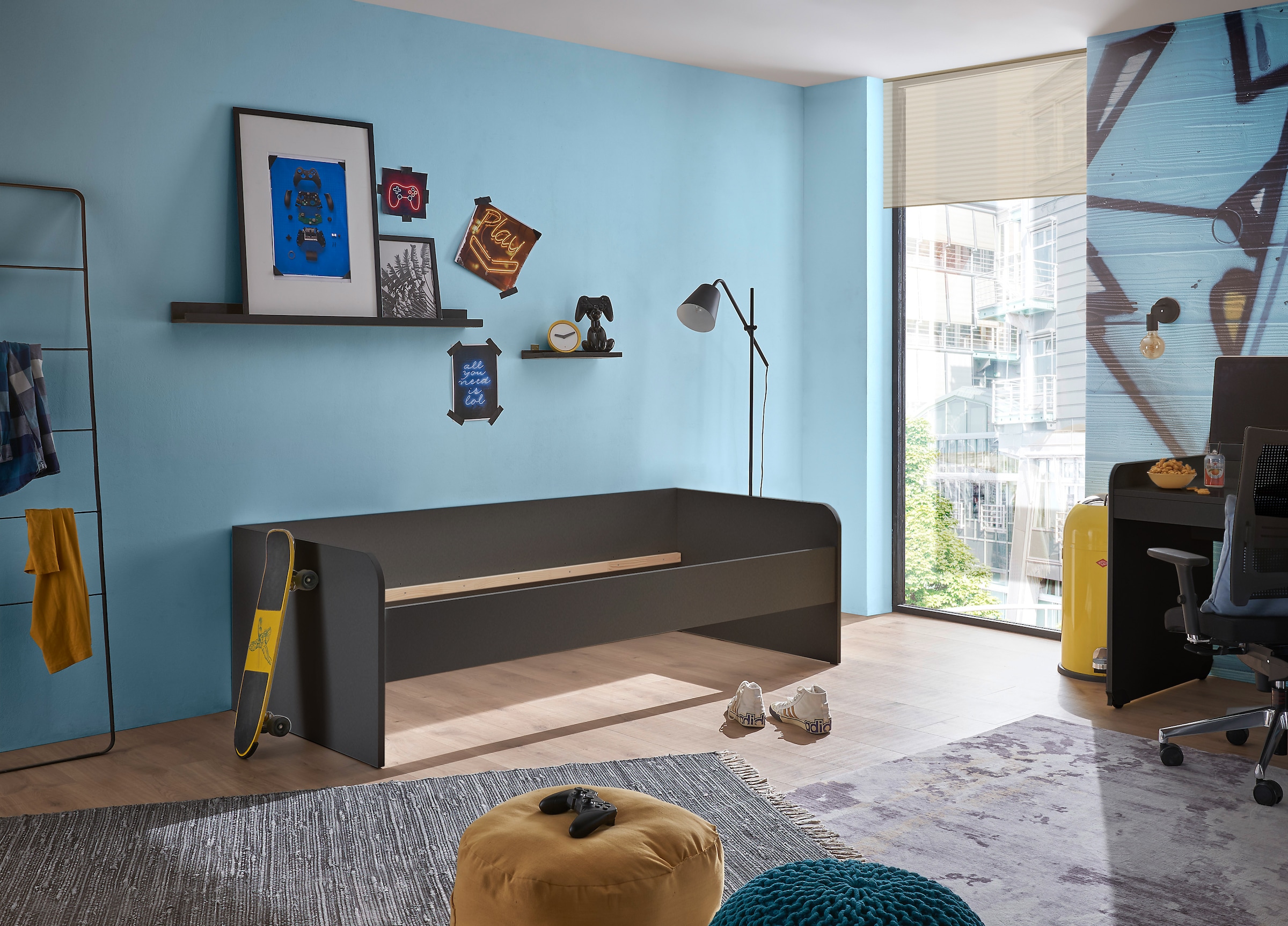 Begabino Bettgestell »Karla Einzelbett, Jugendbett«, 90x200 cm, Bett in 3 Farbausführungen