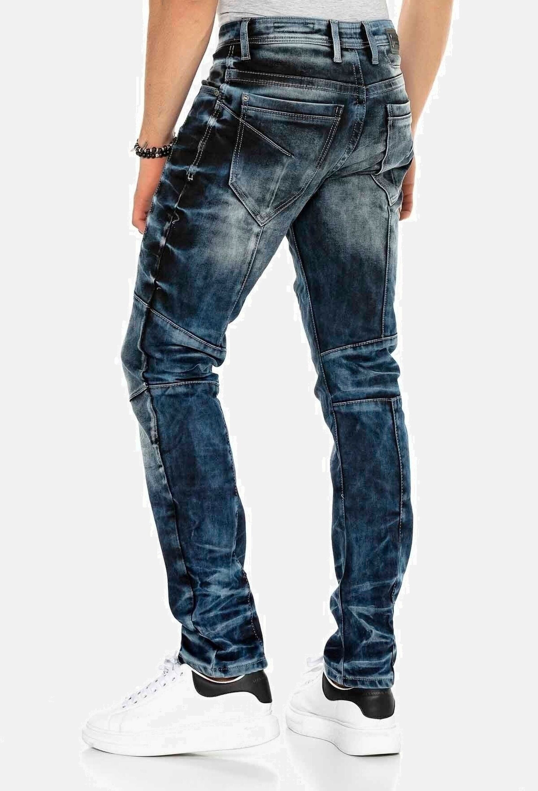 Cipo & Baxx Tapered-fit-Jeans »Cipo & Baxx Jeans« mit cooler Waschung und Ziernähten, CD-286