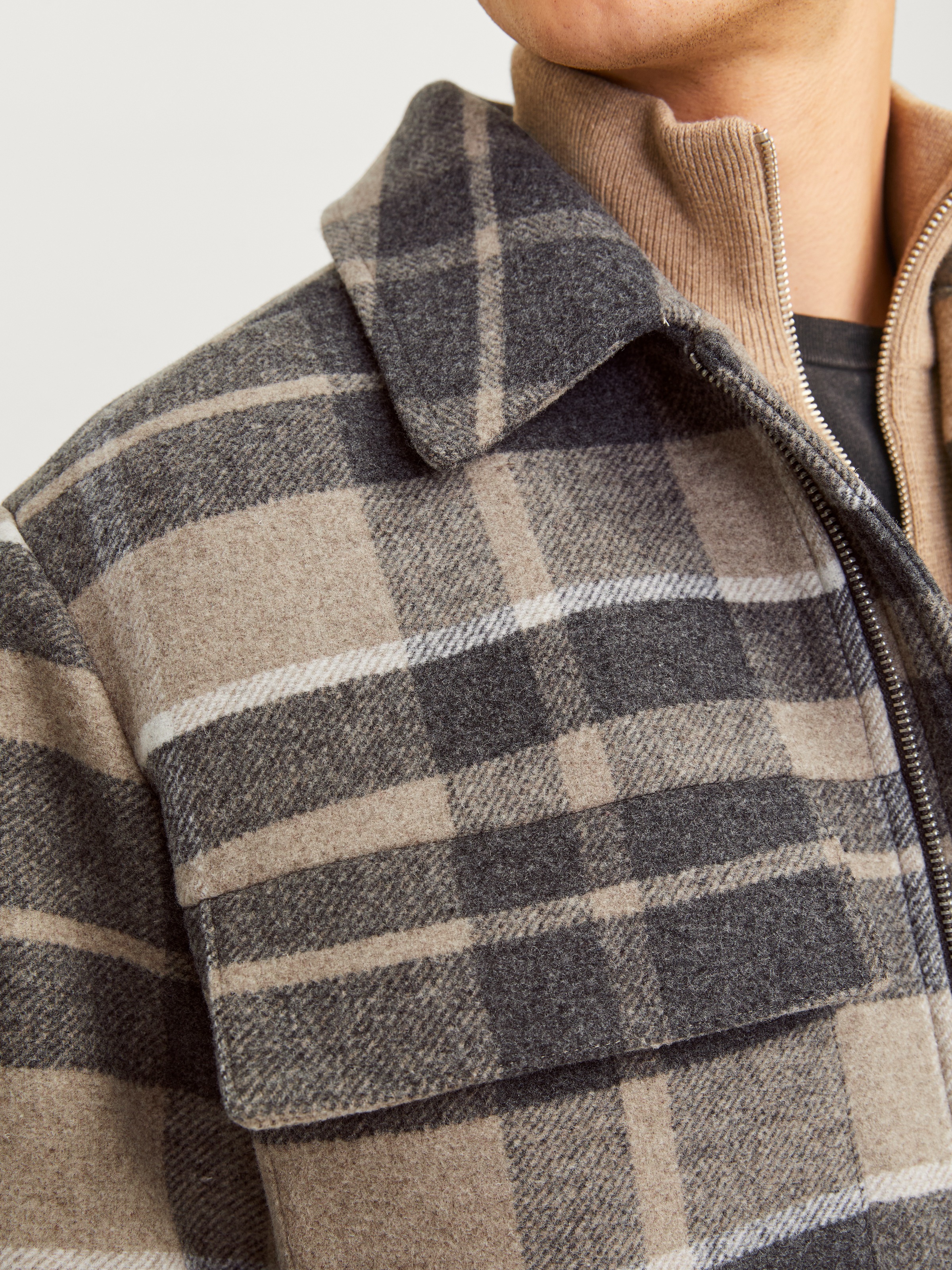 Jack & Jones Wolljacke »JPRCCRUSSEL WOOL BLEND JACKET SN«, ohne Kapuze