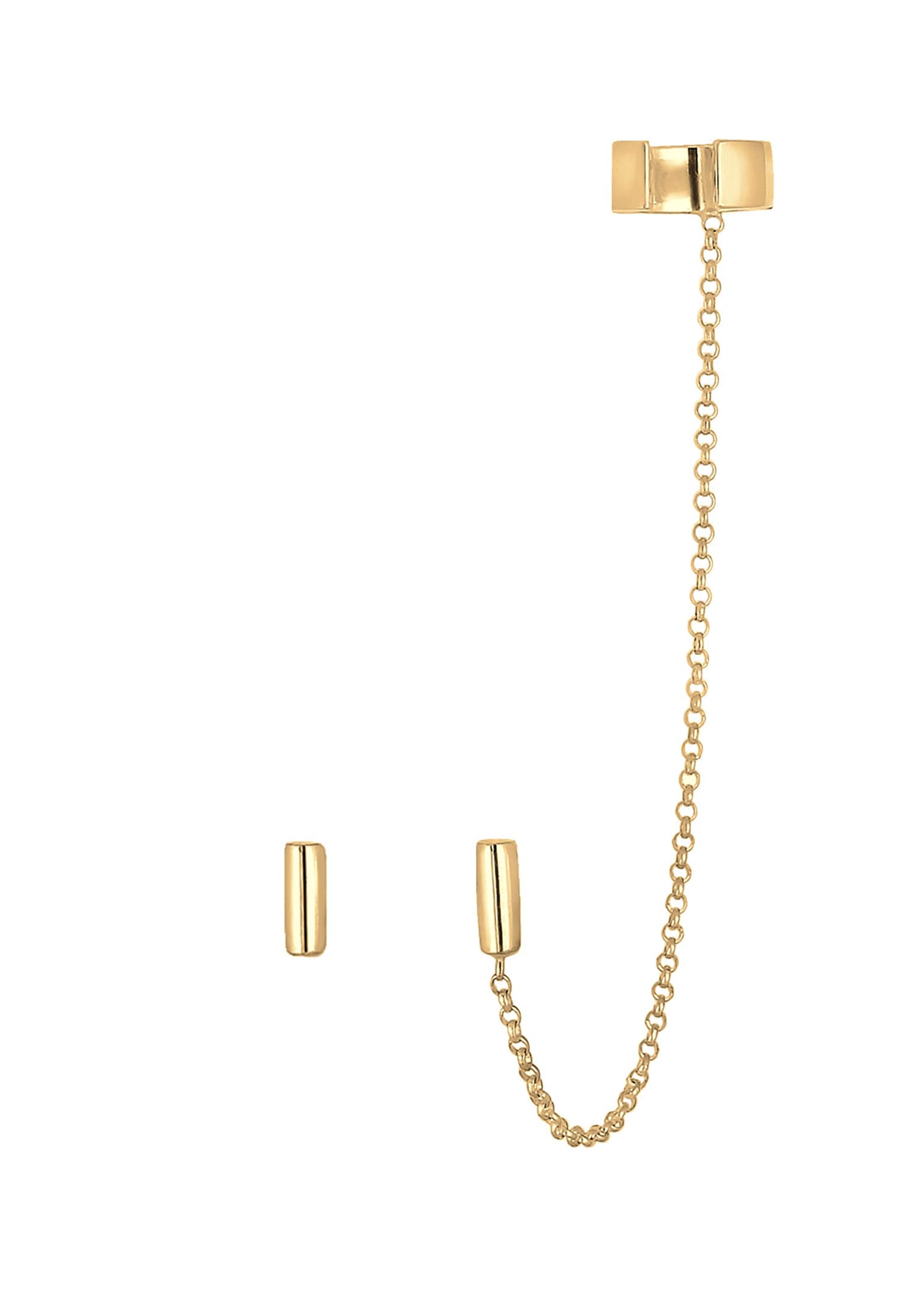 Elli Paar Ohrstecker »Ohrringe Earcuff Klemme Asymmetrisch Minimal Geo 925 Silber«