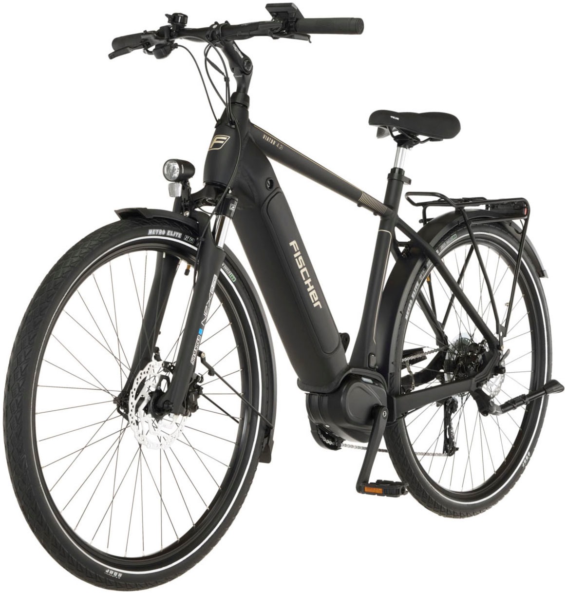 FISCHER Fahrrad E-Bike »VIATOR 4.2i«, 9 Gang, Shimano, Acera, Mittelmotor 250 W, (mit Faltschloss), Pedelec, Elektrofahrrad für Damen u. Herren