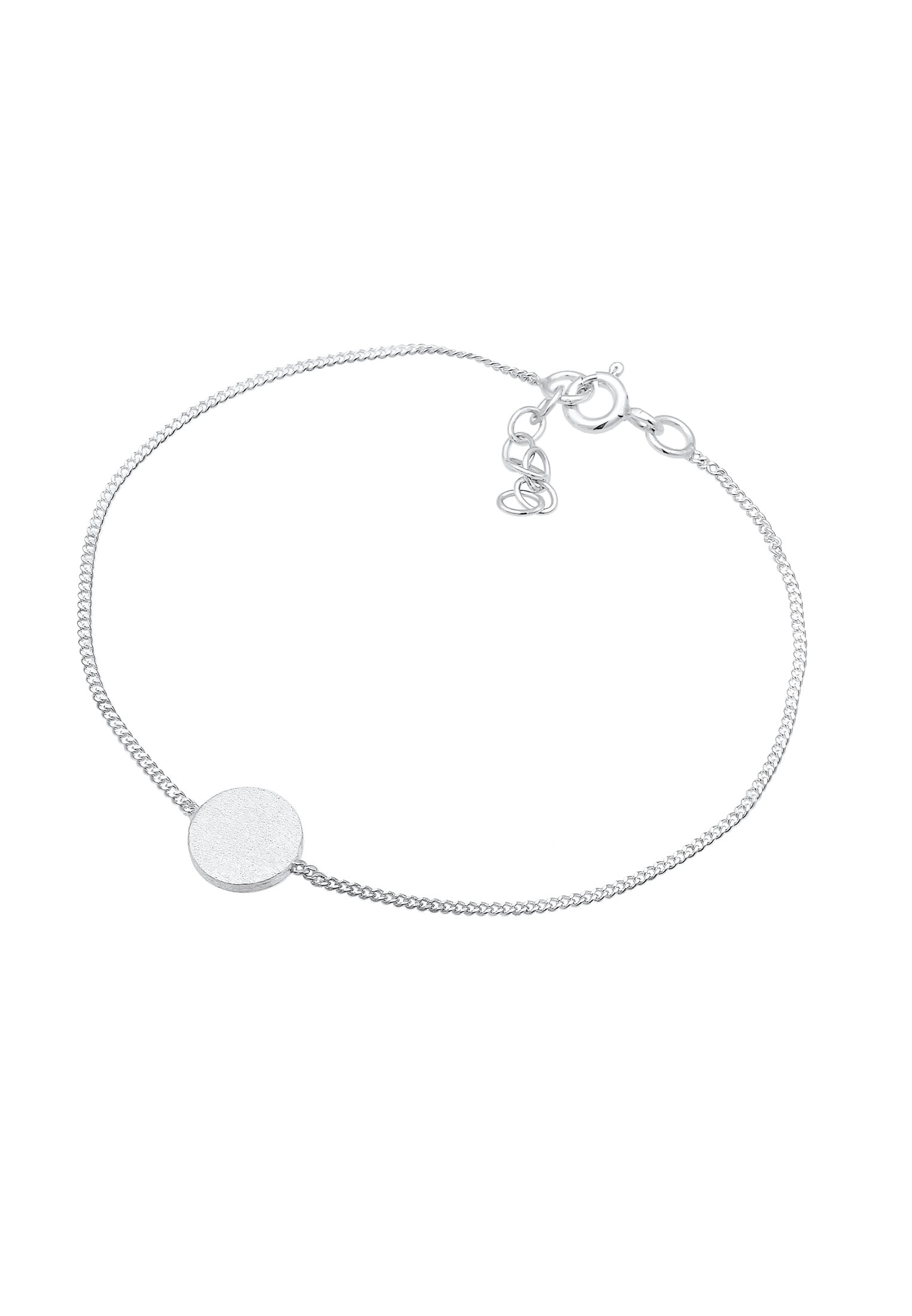 Elli Armkette »Armband Kreis Plättchen Matt Basic Geo 925 Silber«