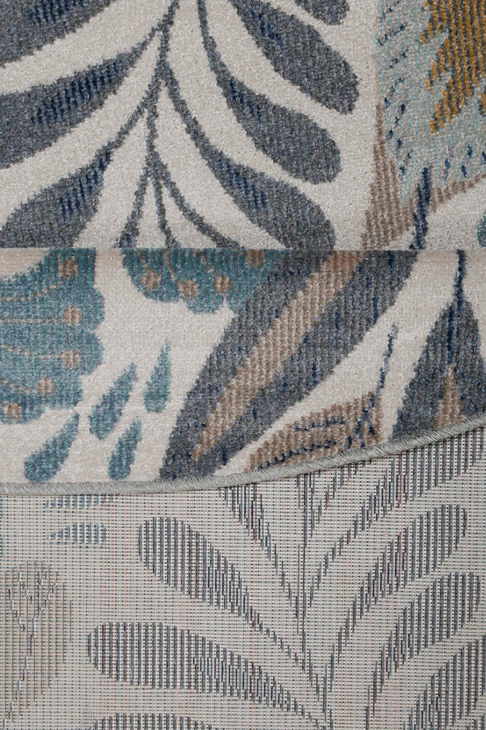 Esprit Outdoorteppich »Lilly, ESP-21082«, rund, 4 mm Höhe, wetterfest mit blumigem Muster ideal für Balkon, Terrasse, Küche, Flur