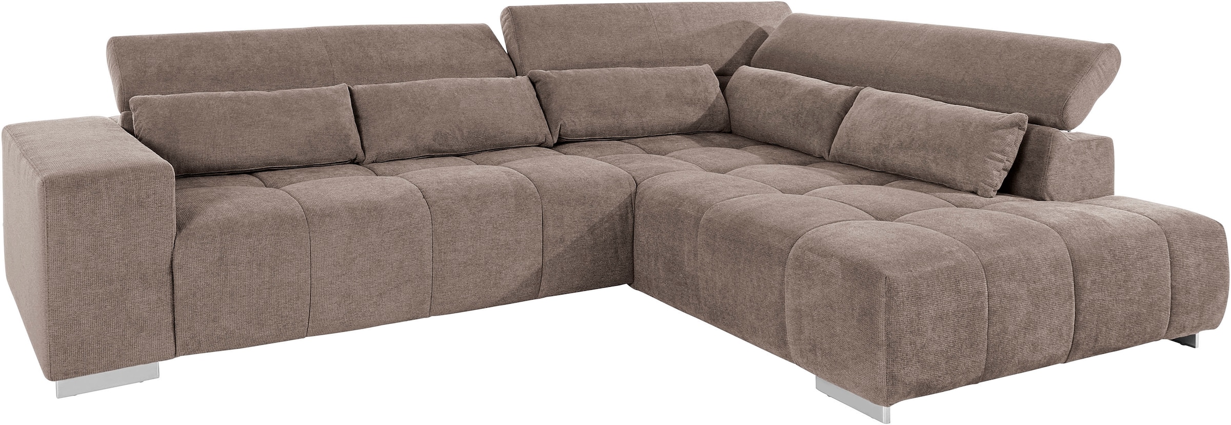 COTTA Ecksofa »Orion L-Form«, mit Kopfteilverstellung & 5 Nierenkissen