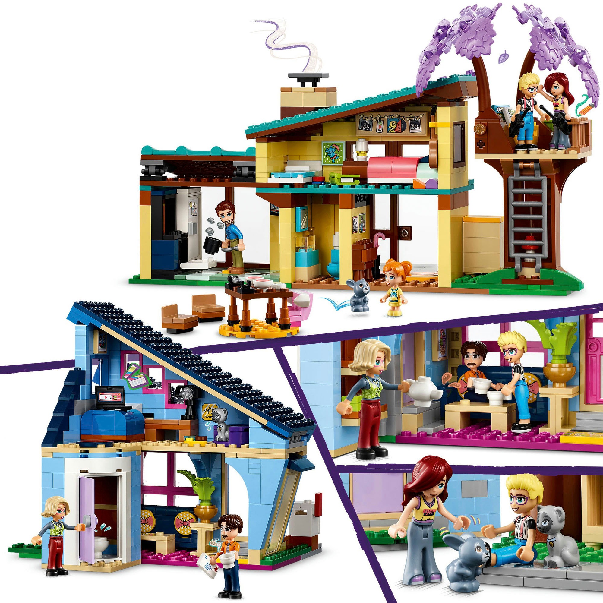 LEGO® Konstruktionsspielsteine »Ollys und Paisleys Familien Haus (42620), LEGO Friends«, (1126 St.), Made in Europe