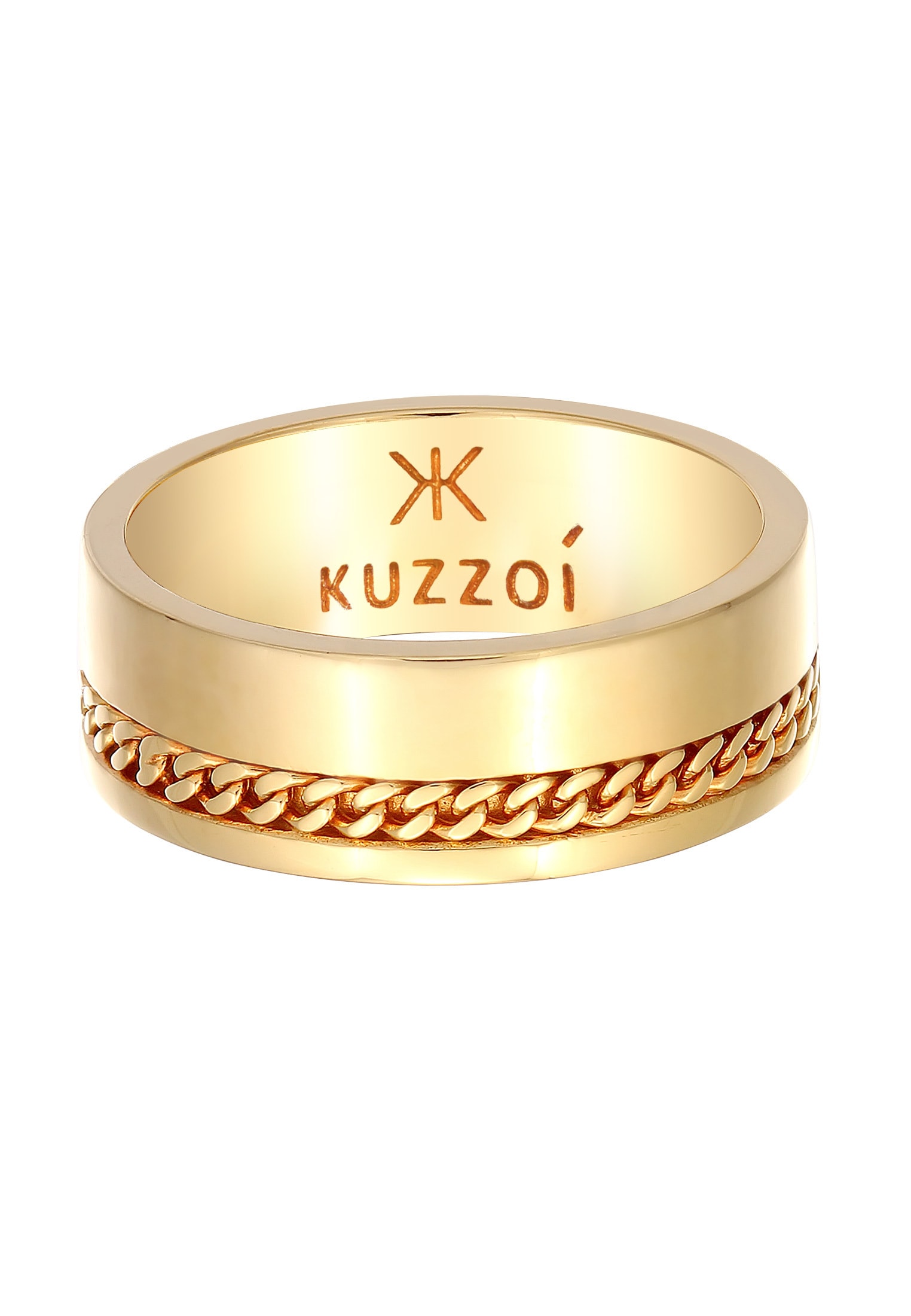 Kuzzoi Silberring »Ring Herren Bandring Chunky Chain 925 Silber«