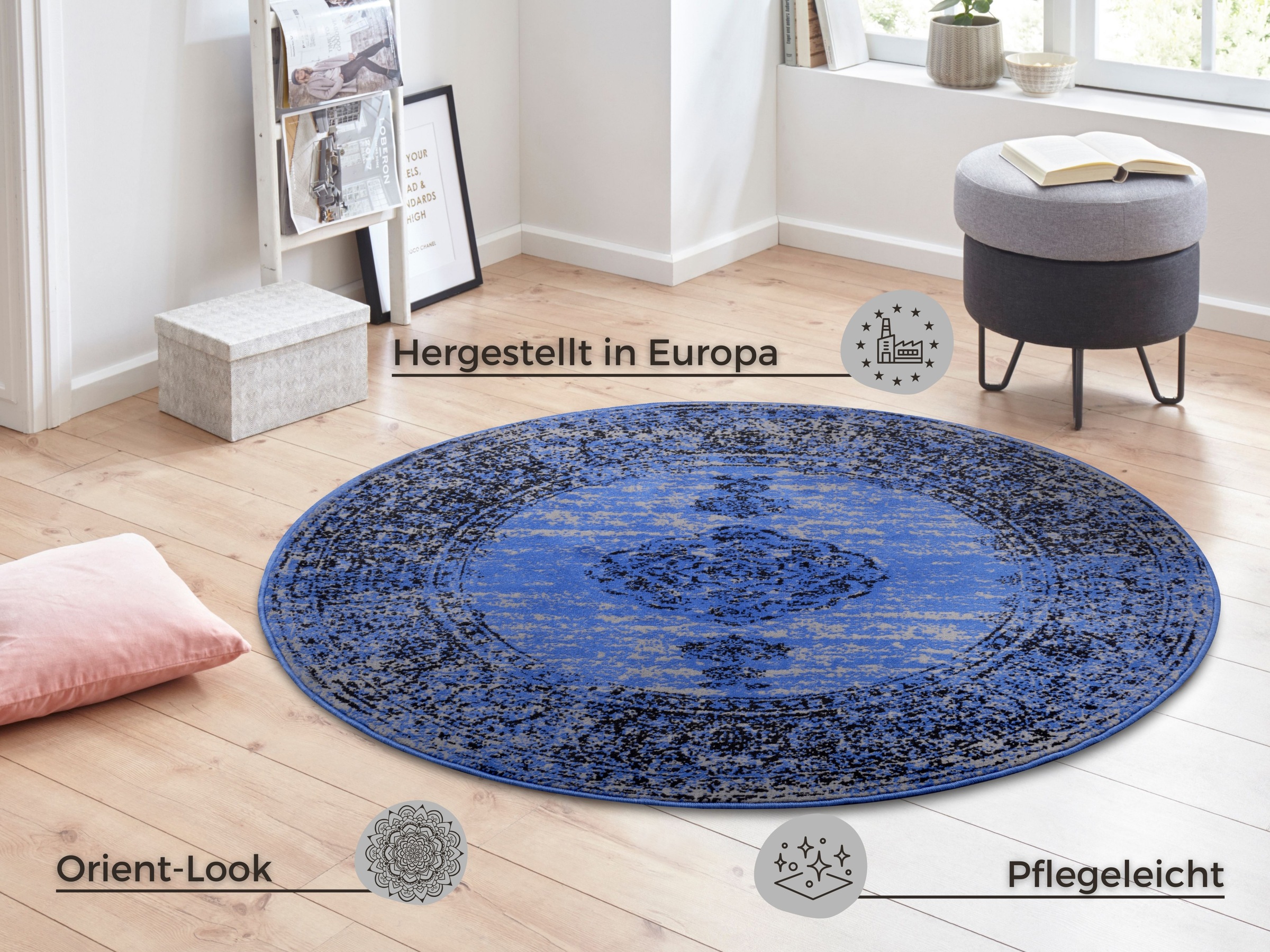 HANSE Home Teppich »Meridional«, rund, 9 mm Höhe, Orientalisch, Orient, Kurzflor, Wohnzimmer, Schlafzimmer, Vintage