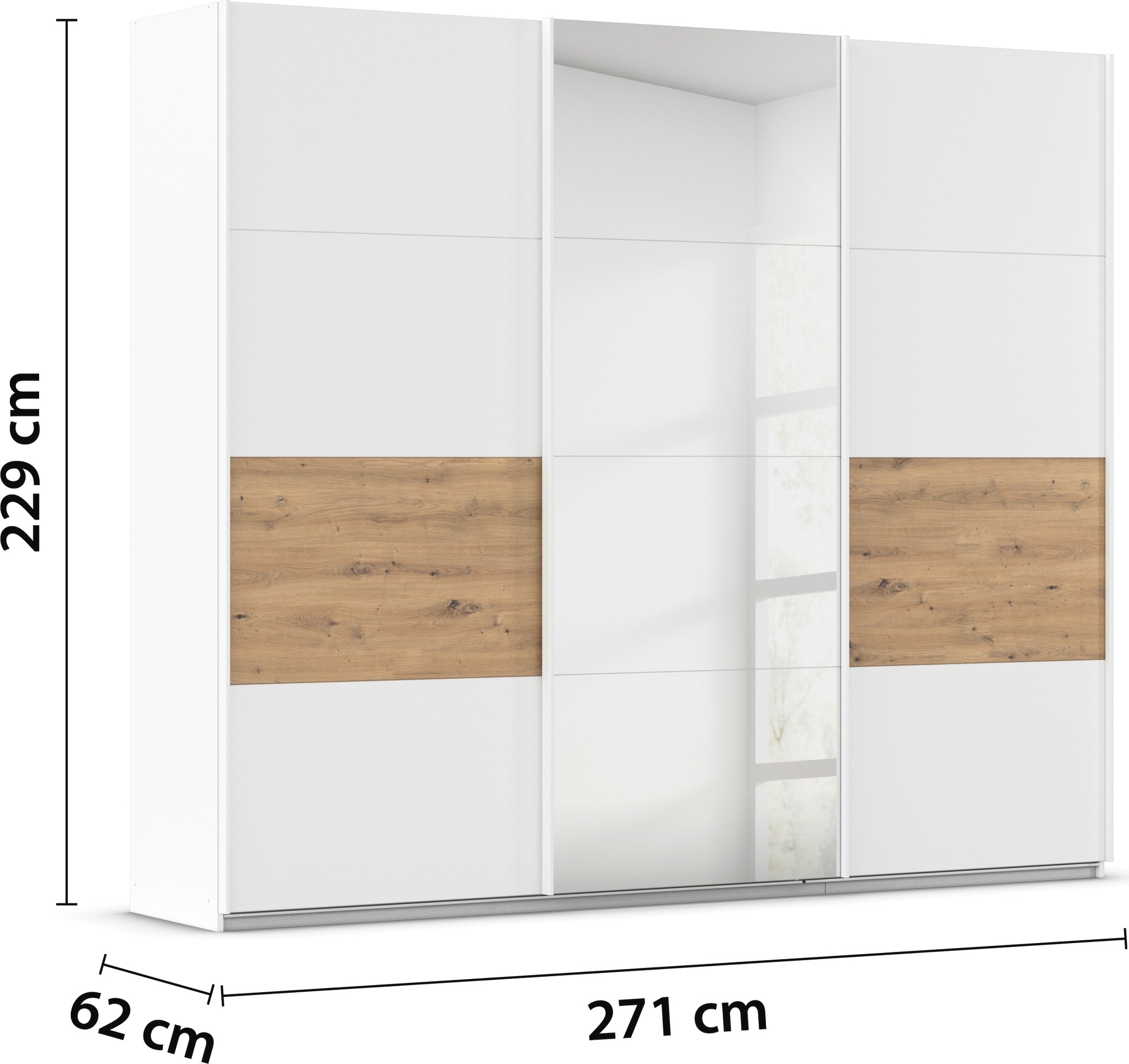 rauch Schwebetürenschrank »Schwebetürenschrank Kleiderschrank Schrank Garderobe CORTONA«, inkl. Inneneinteilung, 2 Stoffboxen und zusätzlichen Einlegeböden