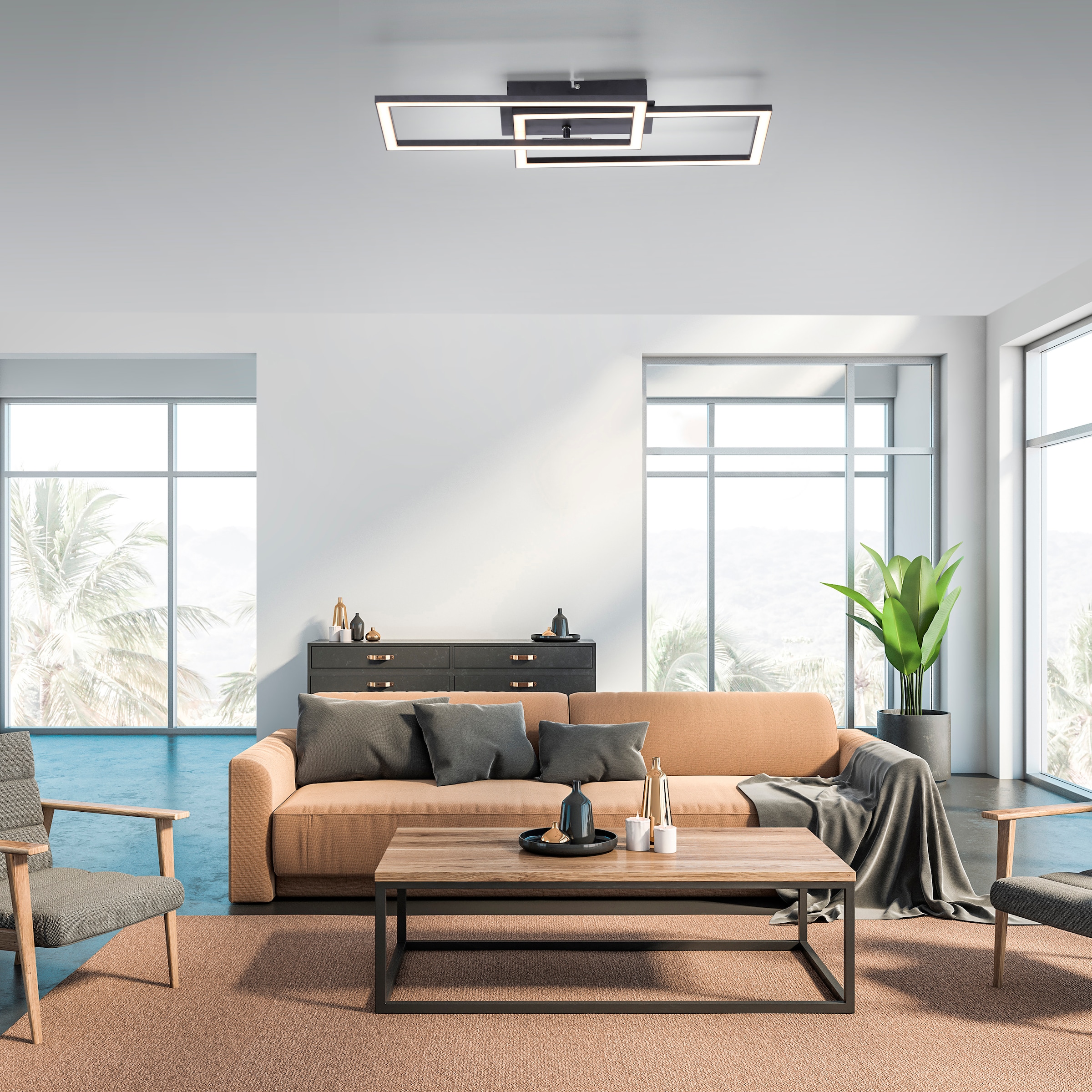 JUST LIGHT Deckenleuchte »IVEN« LED-Board 1 Stk. Warmweiß LED, dimmbar, Switchmo, Memory, nach Trennung vom Netz