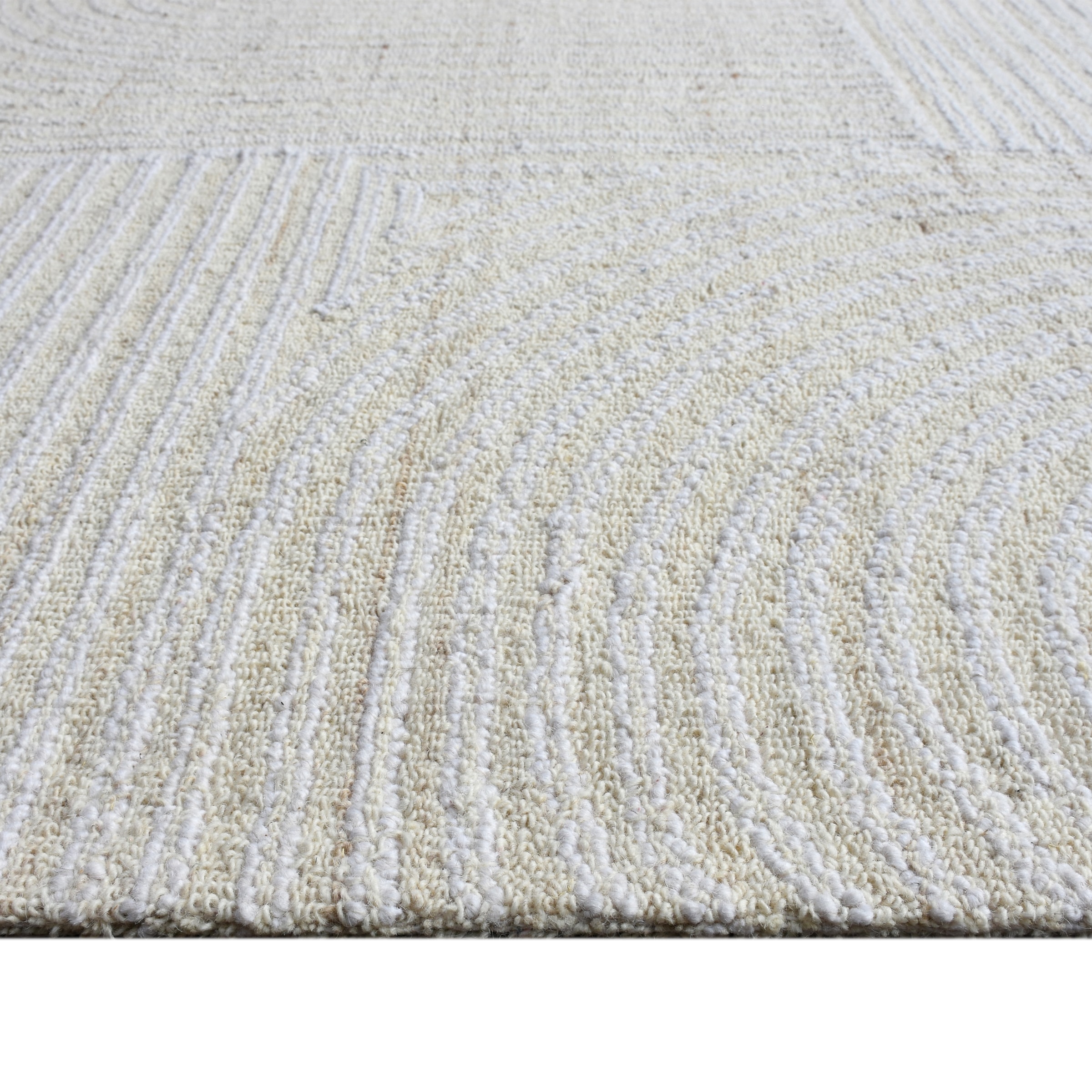 my home Wollteppich »Brevik, handgefertigt, Wolle, Hoch-Tief-Struktur« rechteckig 11 mm Höhe einfarbig, Wolle, Teppich, Wohnzimmer, Schlafzimmer, Esszimmer