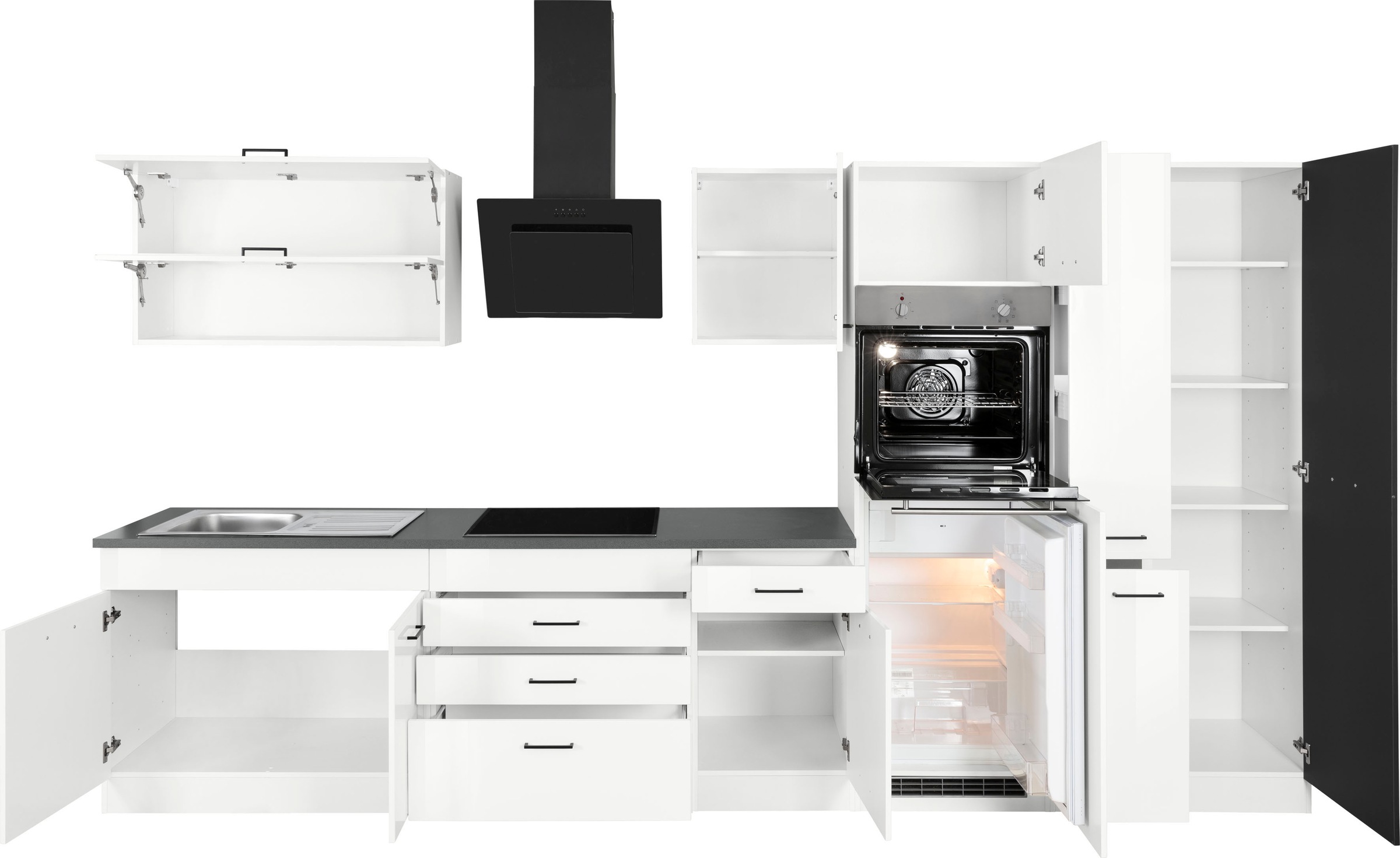 KOCHSTATION Küchenzeile »KS-Trier« ohne E-Geräte, Breite 370 cm