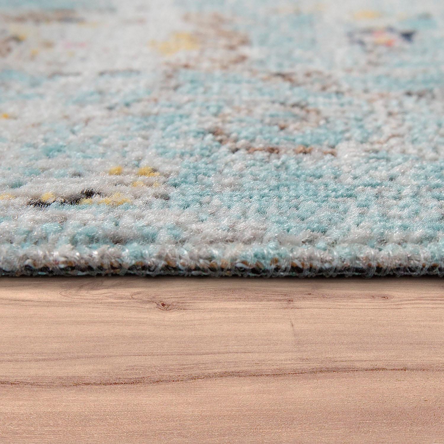 Paco Home Teppich »Artigo 401«, rund, 4 mm Höhe, Kurzflor, Orient-Optik, Vintage Design, In- und Outdoor geeignet