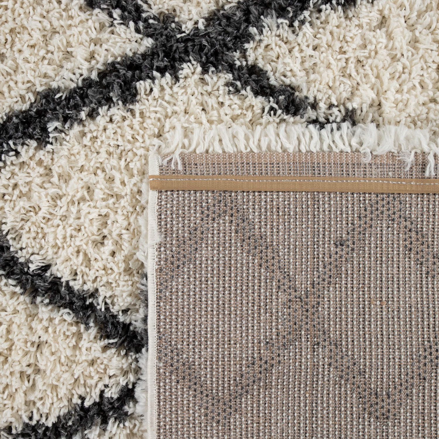 Paco Home Hochflor-Teppich »Kalmar 445«, rund, 40 mm Höhe, Scandi Design, Rauten Muster, weich & kuschelig