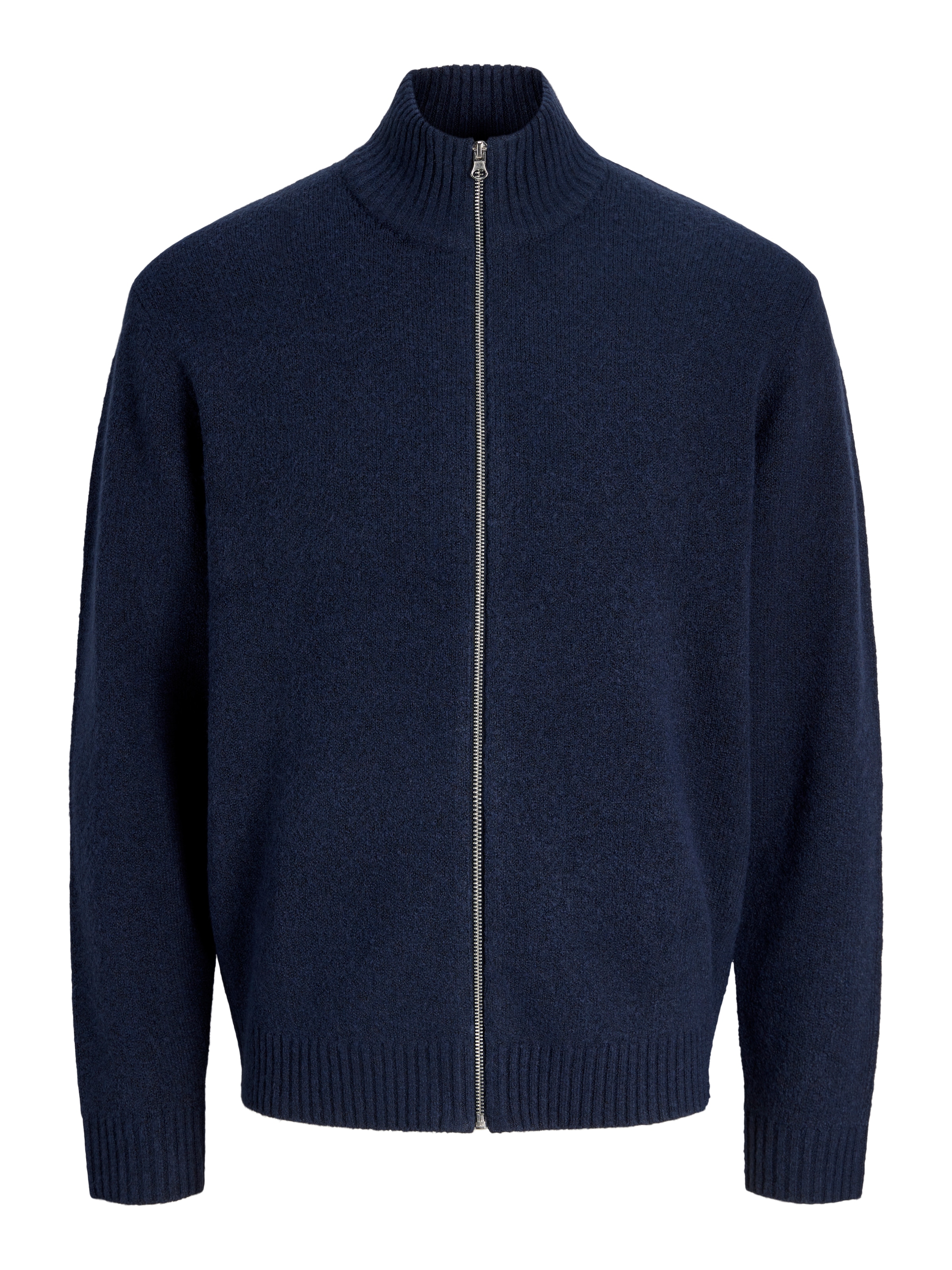 Jack & Jones Strickjacke »JJSOHO OLLIE KNIT HIGH NECK ZIP CAR SN« Materialmix, locker geschnitten