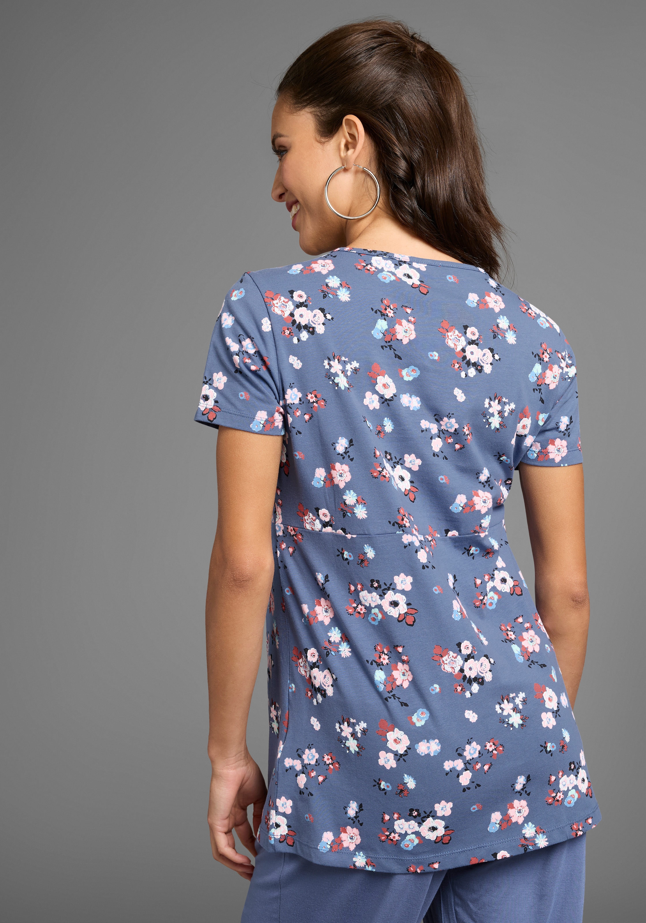 Neun Monate Umstandsshirt »Schwangerschafts- und Stillshirt in Wickeloptik«, Wickelshirt für Schwangerschaft und Stillzeit