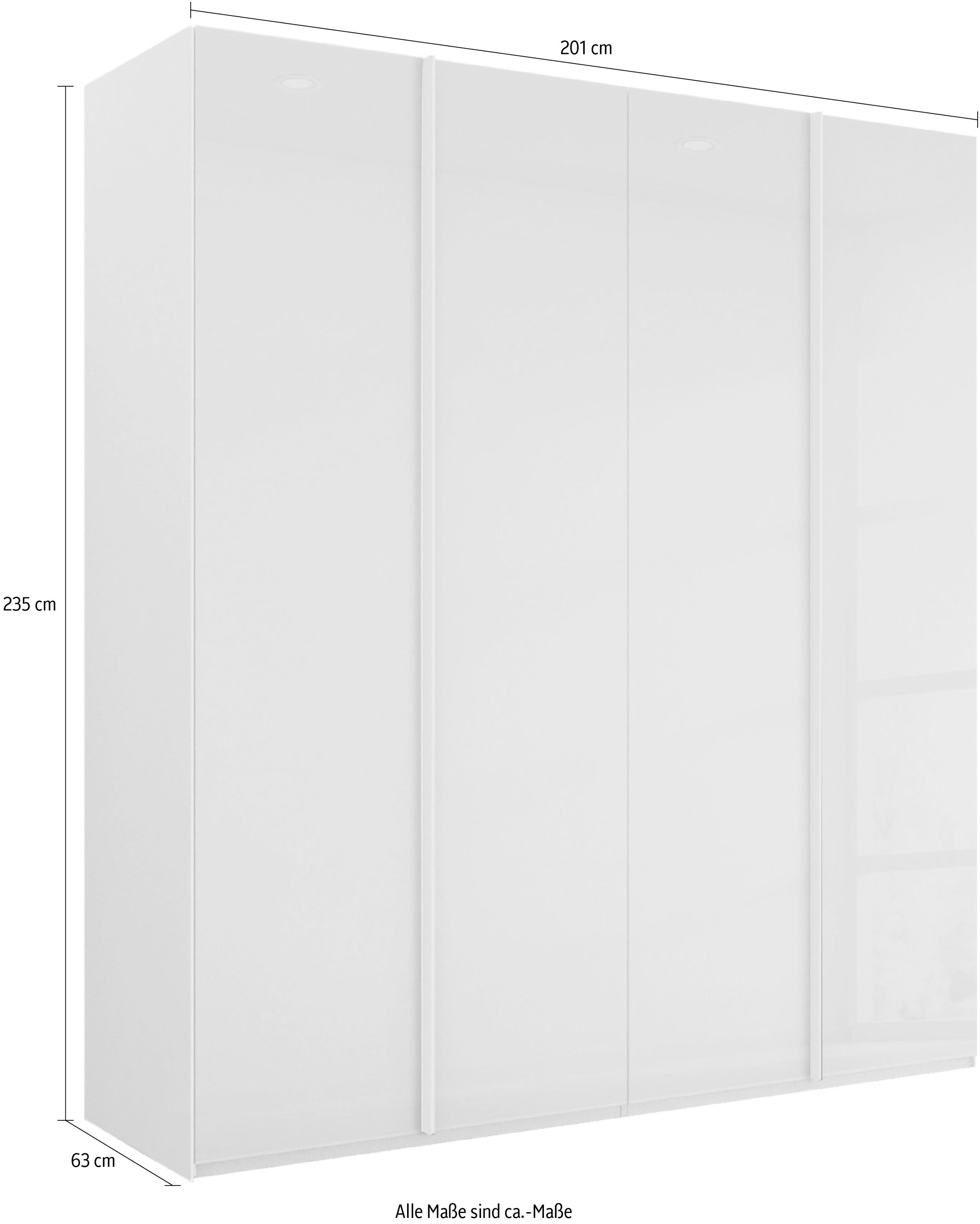 rauch Drehtürenschrank »Skat Meridian«, Glasfront, inkl. Innenspiegel und 4 Innenschubladen