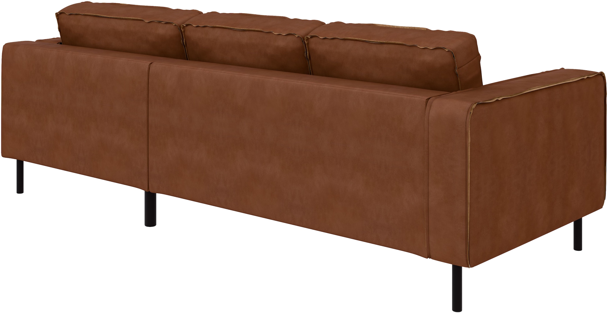 Places of Style Ecksofa »Watkins, wahlweise mit Schlaffunktion/Bettkasten, moderne offene Naht«, Recamiere beidseitig montierbar, L-Form, Breite 232 cm