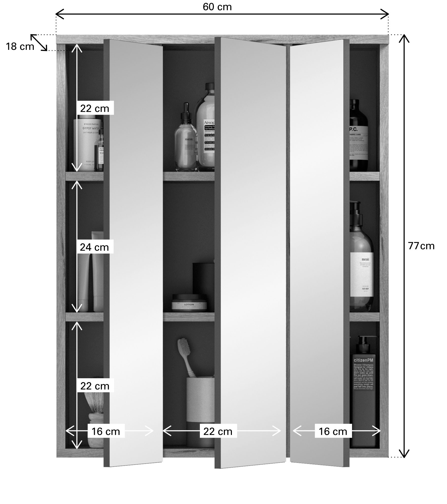 INOSIGN Badmöbel-Set »Riga, 4 teilig, bestehend aus:«, (Set, 4 St.), Waschbeckenunterschrank, Spiegel, Unterschrank, Hängeschrank