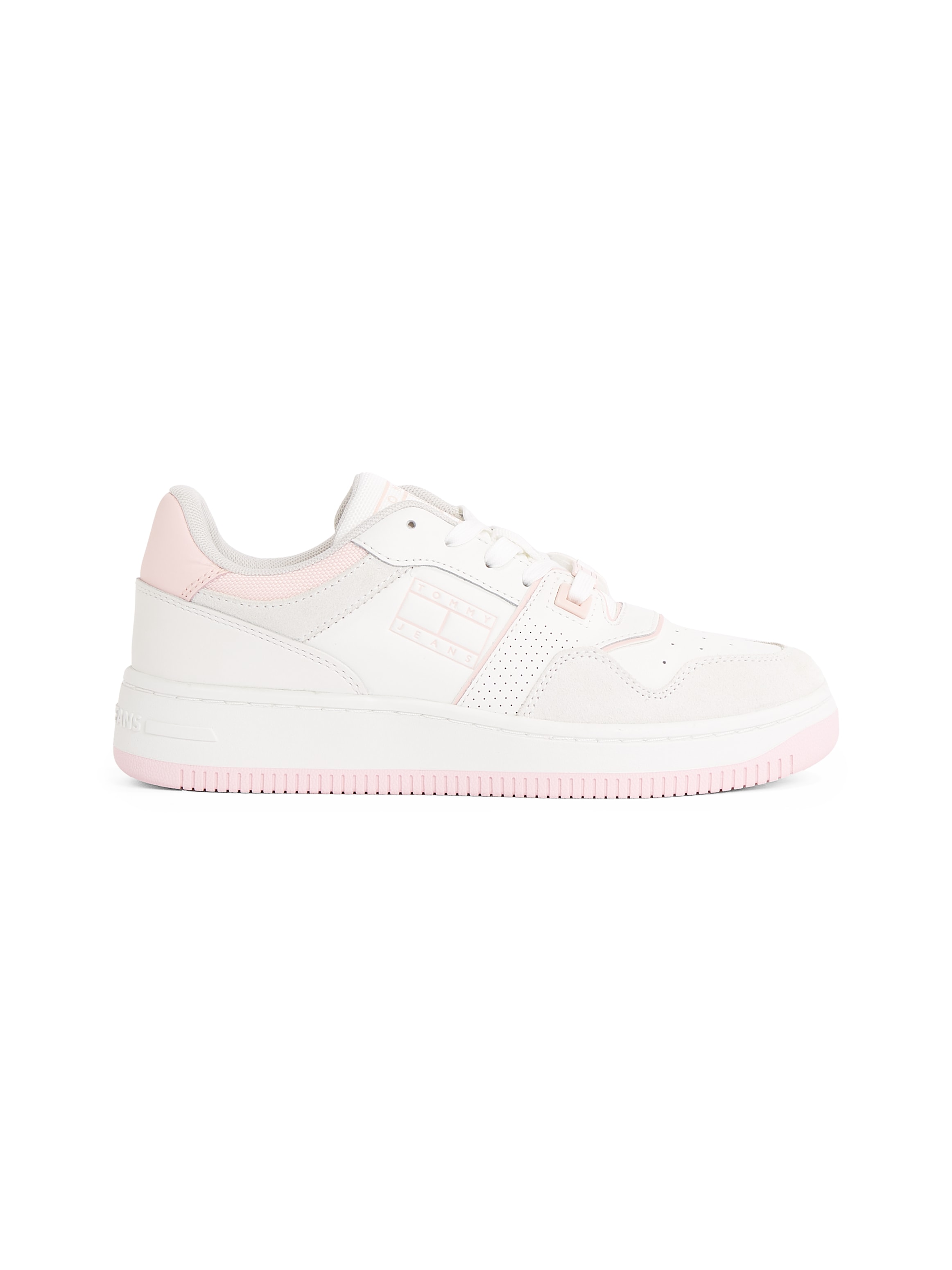 Tommy Jeans Plateausneaker »TJW RETRO BASKET WASHED SUEDE«, Freizeitschuh, Halbschuh, Schnürschuh im Basket Look