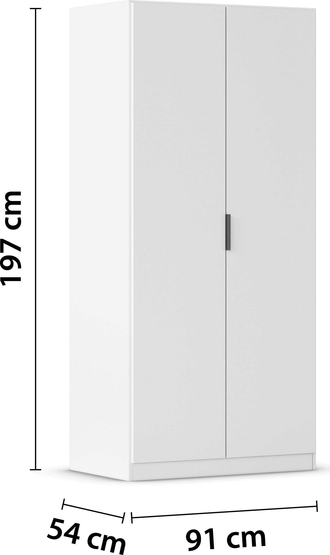 rauch Kleiderschrank »Drehtürenschrank Schrank Garderobe Ankleide Schlafzimmer LAGOA« in 3 verschiedenen Ausstattungen BASIC/CLASSIC/PREMIUM,  moderne Kantengriffe aus Metall, optional mit Aufsatz MADE IN GERMANY