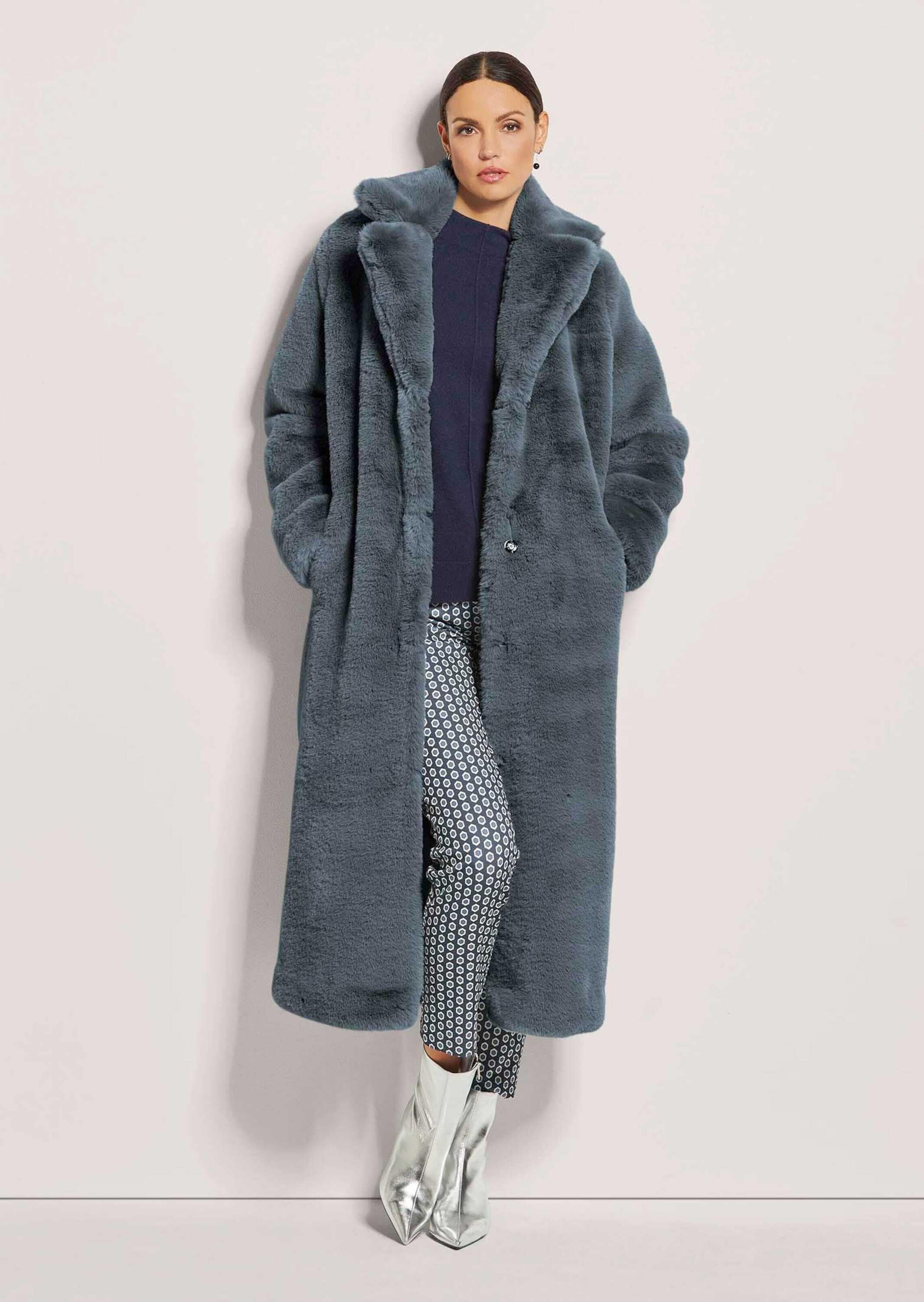 MADELEINE Langmantel »Mantel Langer Faux-Fur-Mantel für Damen«
