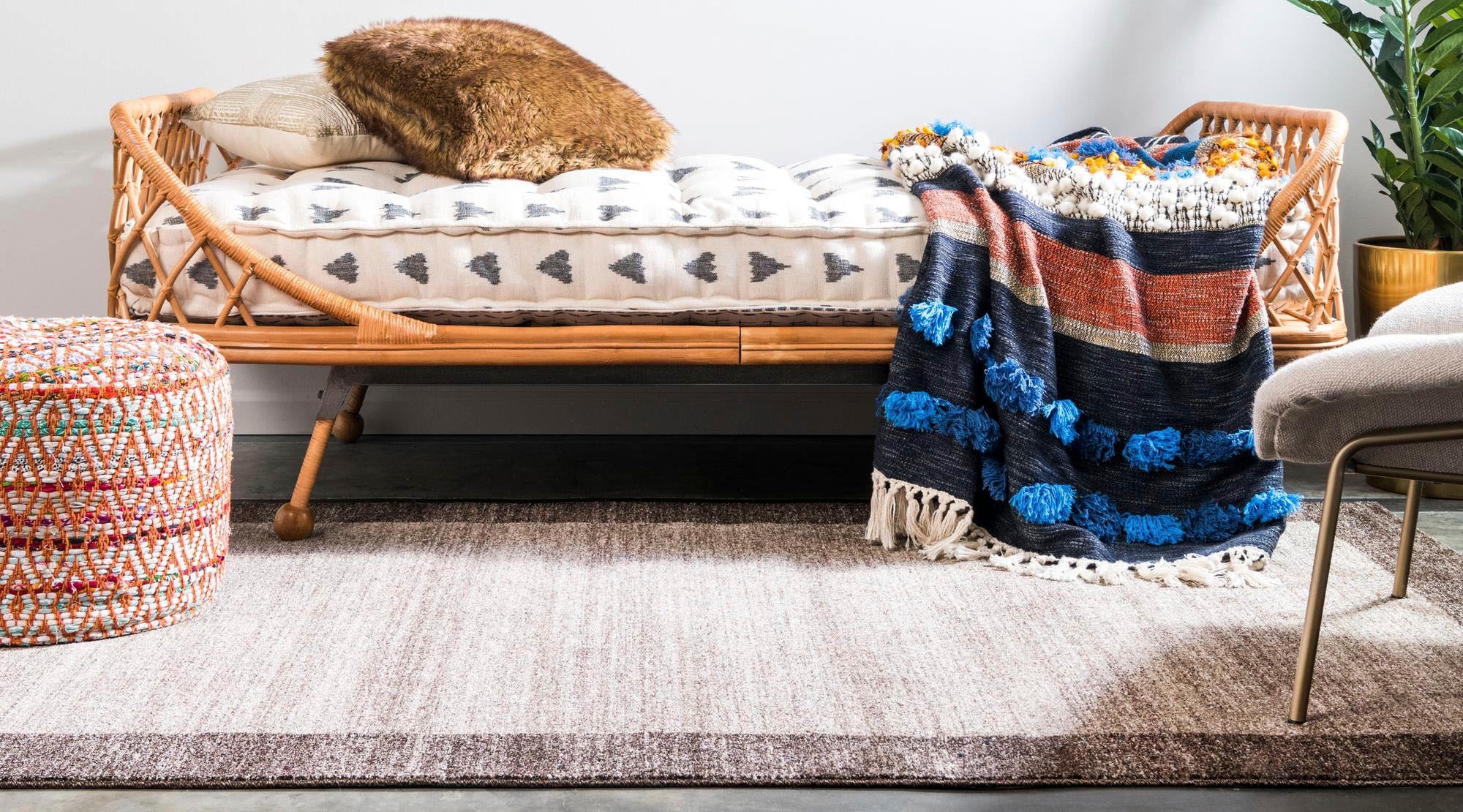 Myflair Möbel & Accessoires Teppich »Good Times Lagerräumung«, rechteckig, 13 mm Höhe, Kurzflor, gewebt, melierte Optik, mit Bordüre