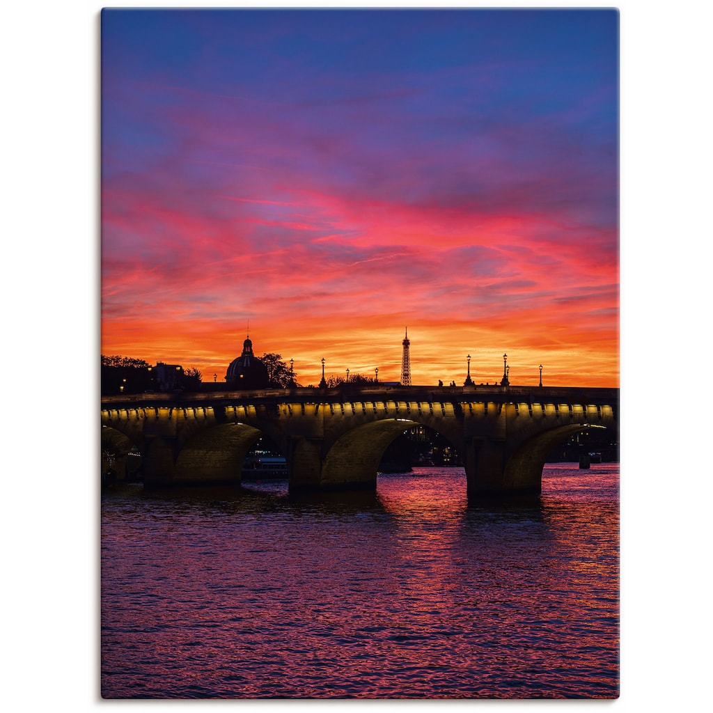 Artland Leinwandbild »Brücke Pont Neuf im Sonnenuntergang«, Paris, (1 St.)